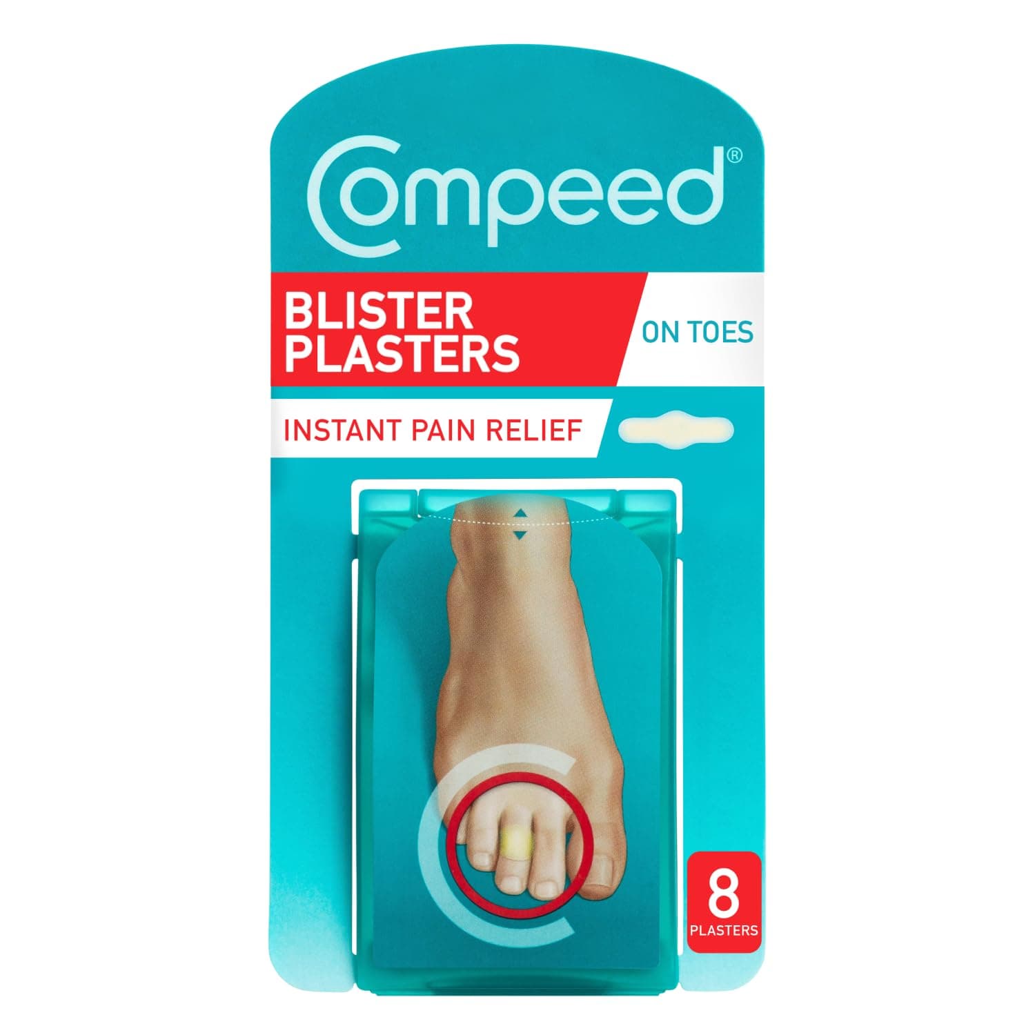 Compeed On Toes Blister Plasters, 8 Hydrocolloid Plasters, Foot Treatment, Heal Fast, Dimensions: 1.7 cm x 5.1 cm