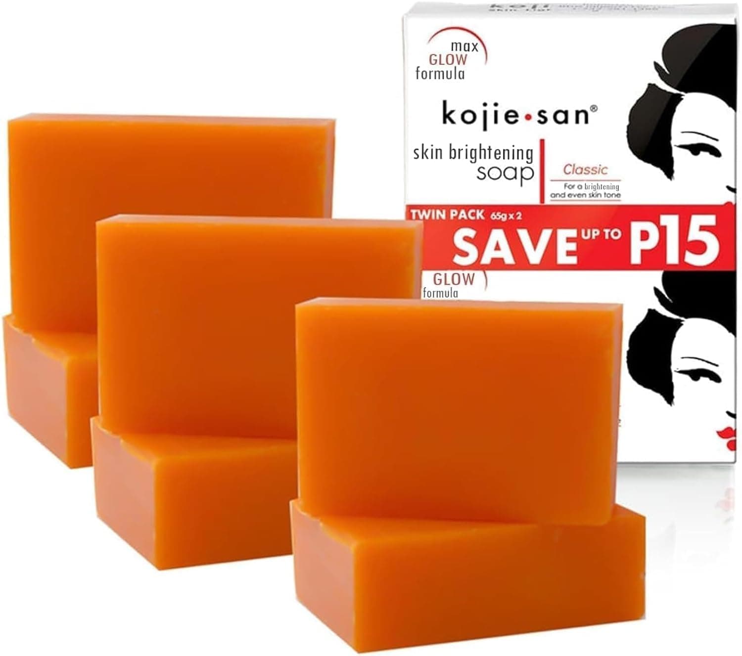 Kojie San Skin Lightening Kojic Acid Soap 2 Bars - 65g (6 packs)