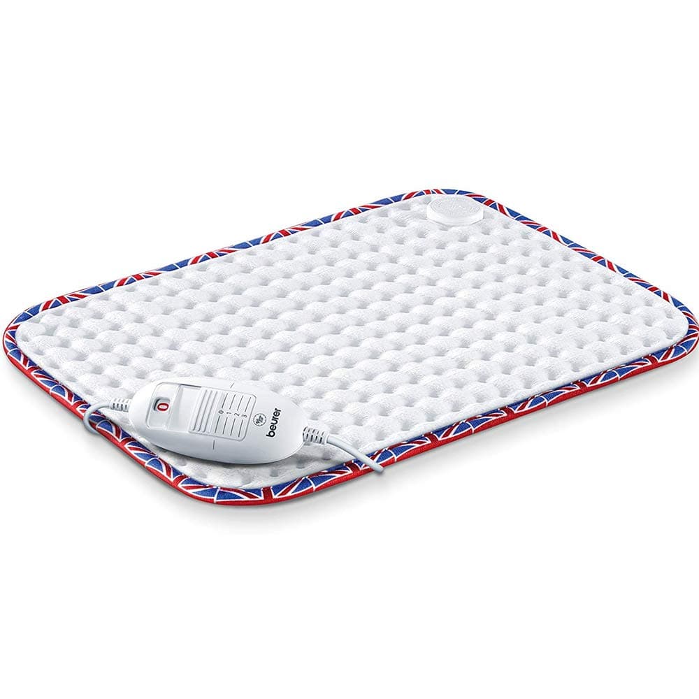 HK-UK Heat Pad | Electric heat pad for relaxation | 3 electronically regulated temperature settings | Machine-washable | Automatic switch-off | Union Jack trim