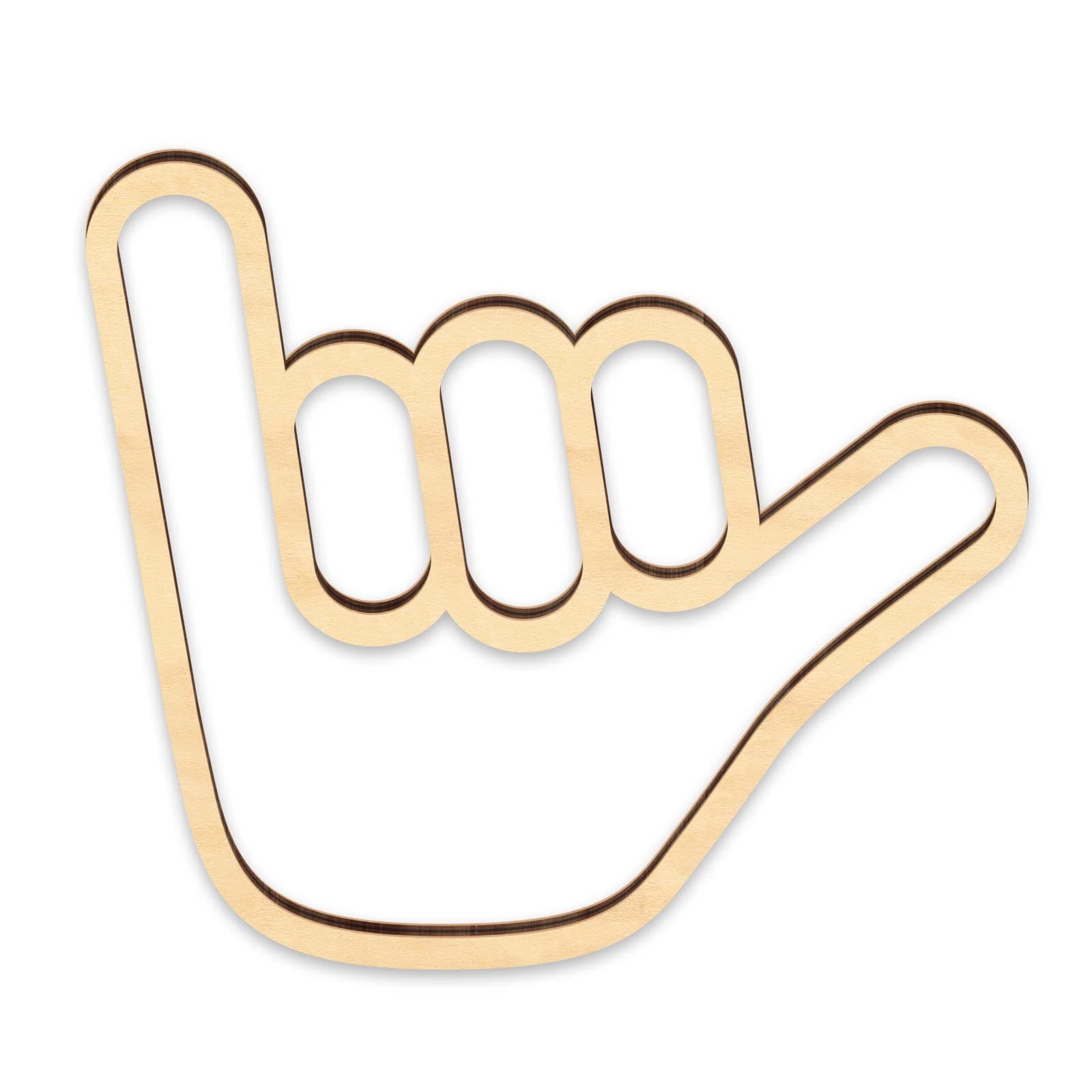 Shaka Wooden Wall Sign Hang Loose Sign Hawaii Aloha Surfer Hand Sign Surf Wall Decor for Home Living Room Kitchen Bathroom Bedroom Hand shape Finger Nursery Room Decoration