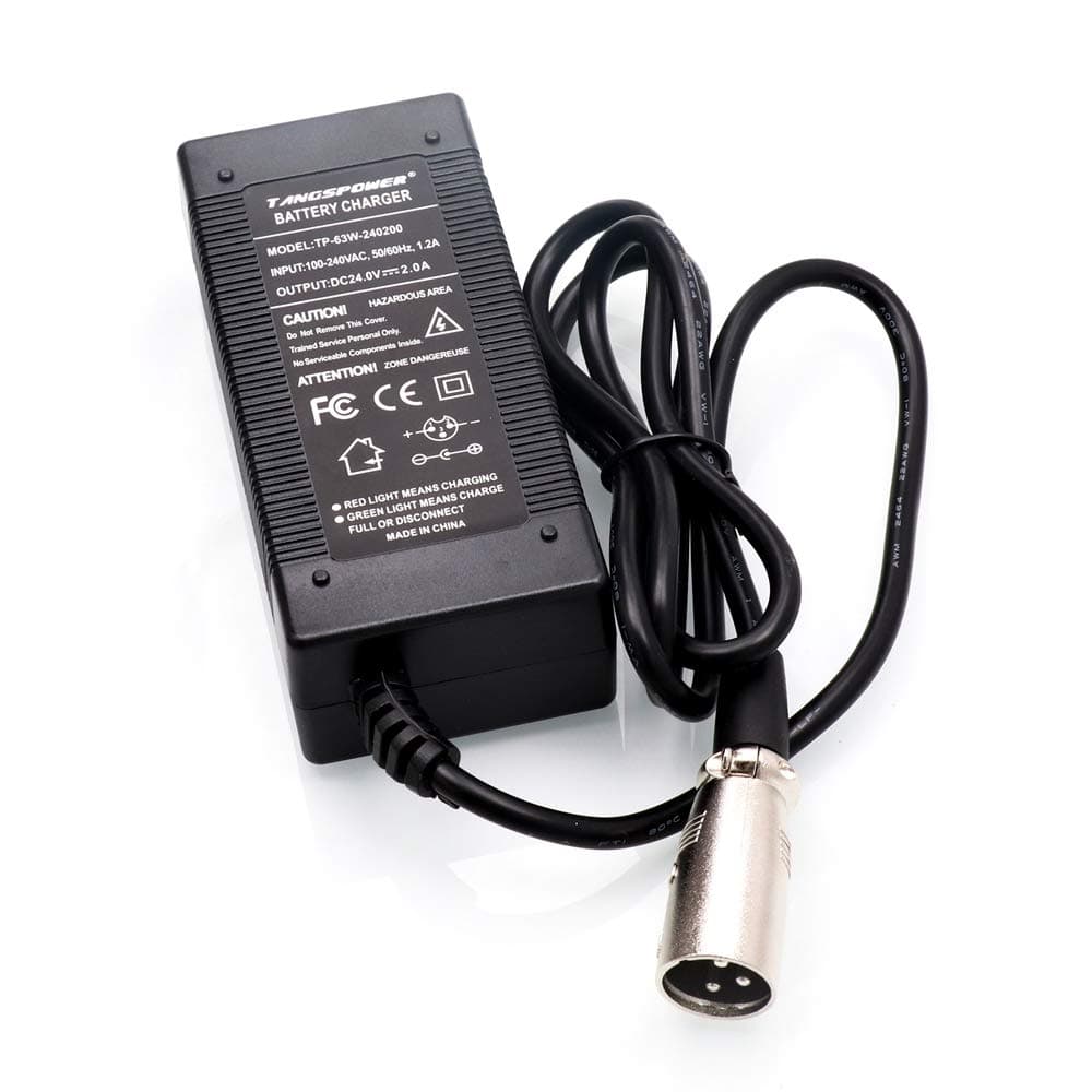 Mobility Scooter Battery Charger 24V 2A Quality Mobility Wheelchair 28.8V Battery Charger Power Adapters XLR Connector (2, Amps)