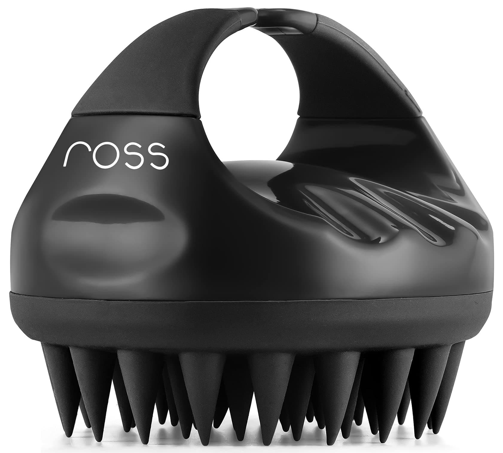 Ross Hair Scalp Massager Shampoo Brush with Soft Silicone Bristles for Anti Dandruff, Exfoliating with Scalp Care Manual Head Massager, 1 Count (Pack of 1) (Style 1, Black)