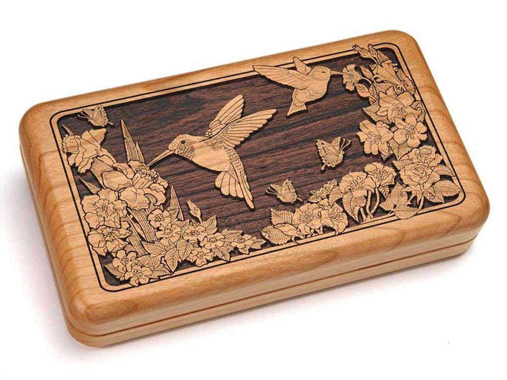 Double Deck Card Box with Dice - Hummingbird