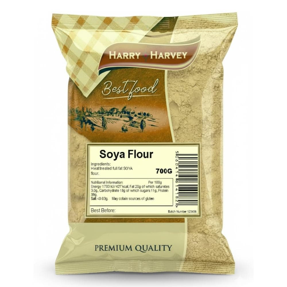 Soya Flour 700g | Dried Soy Powder for High Protein Cooking & Baking | Heat Treated Roasted Flour with Rich Nutty Flavour | Add Nutrition to Bread, Cakes, Batters & Everyday Recipes