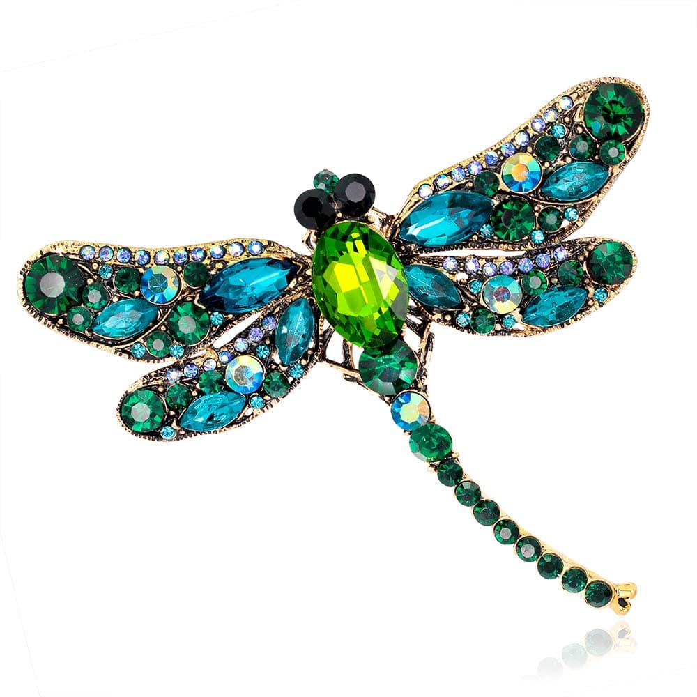 Crystal Rhinestone Dragonfly Brooch Pin Jewelry Birthday Gifts Mother's Day Brooches and Pins