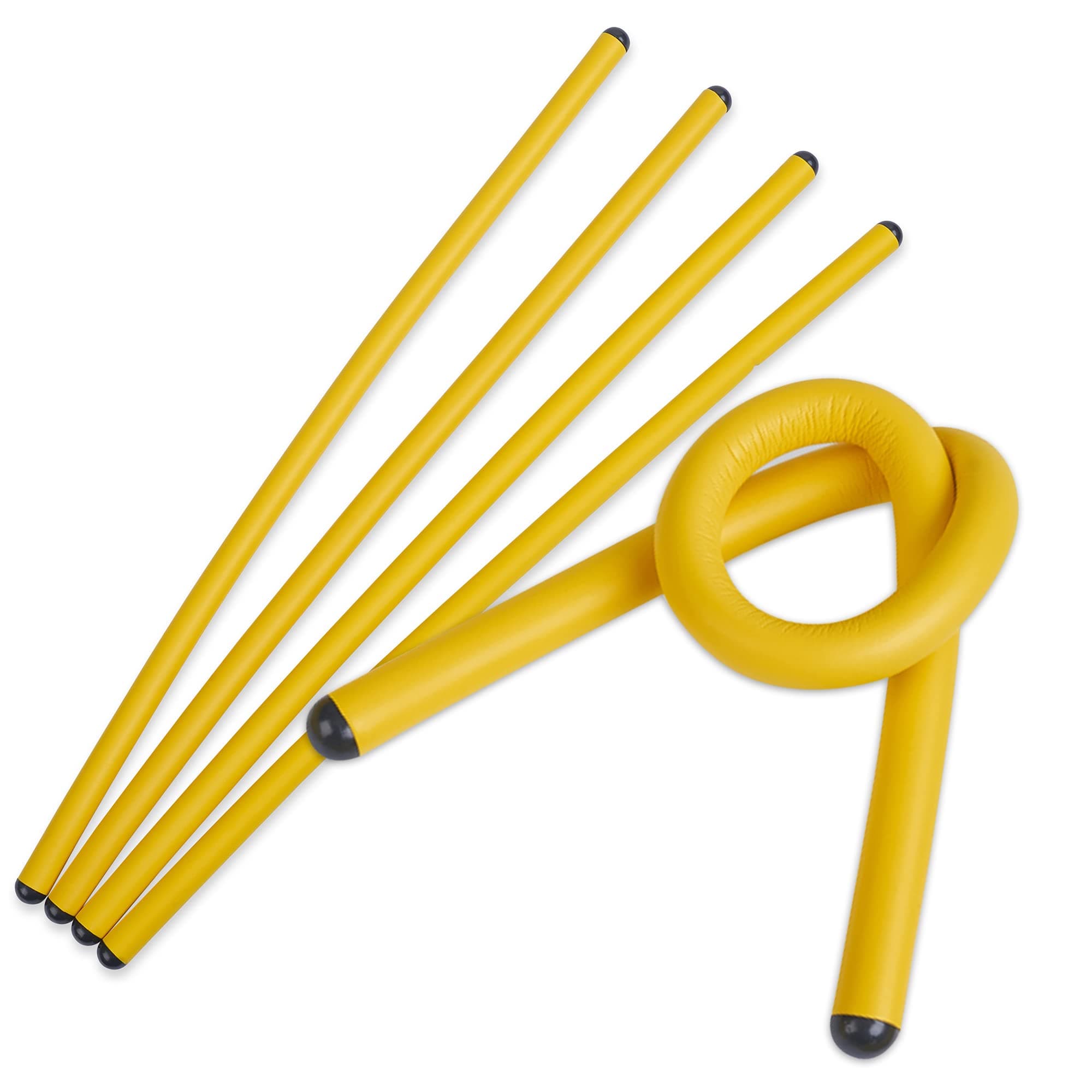 Andalus Brands Gear Rubber Ties, Yellow, 17-Inch Long, Reusable Twist Tie, Holds Up to 110 Pounds (4 Pack)