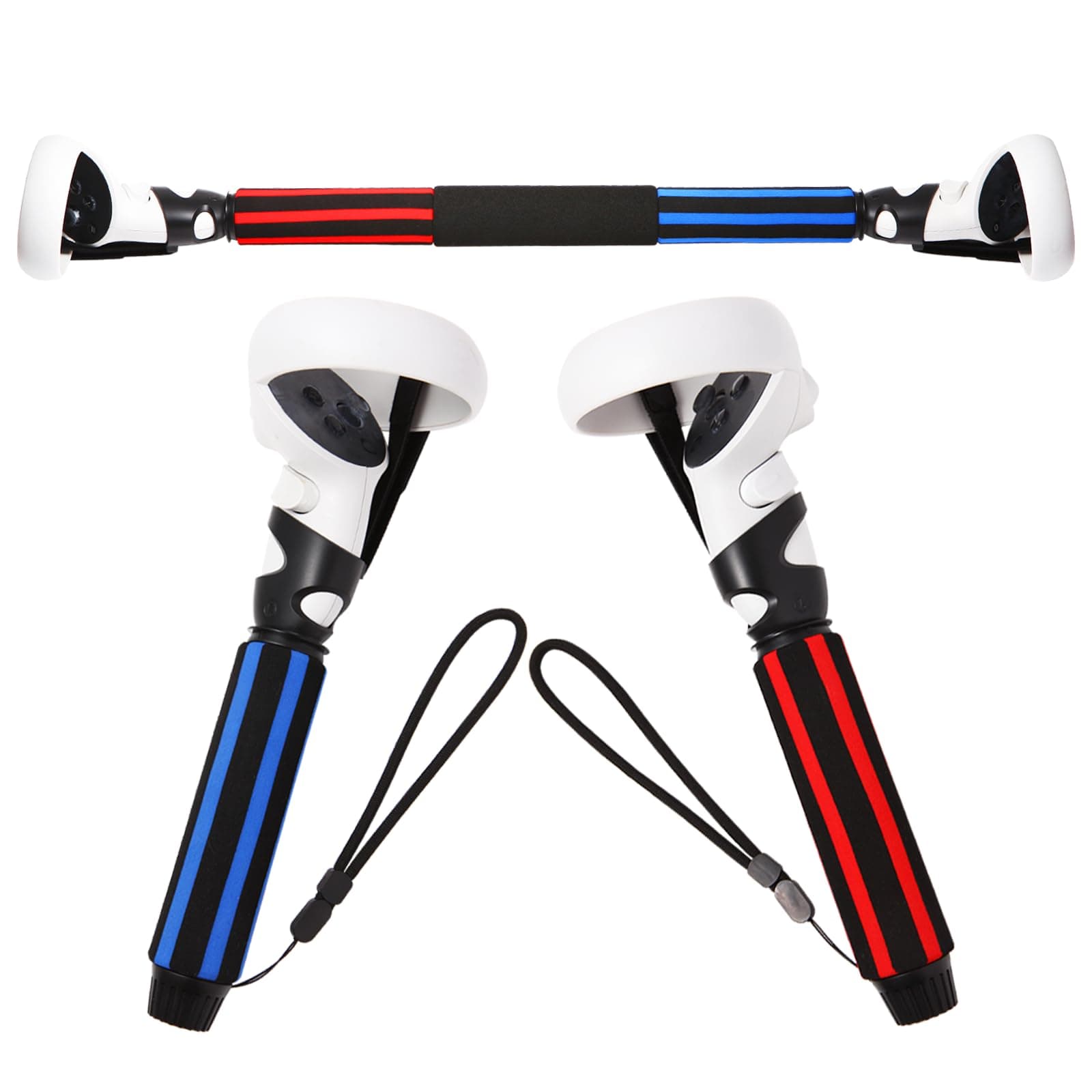 VR Handle Attachments for Meta/Oculus Quest 2 Controller Beat Saber Accessories, VR Gorilla Tag Long Arms Grips for Meta Quest 2 BeatSaber Golf Club Baseball and VR Gorilla Tag Games