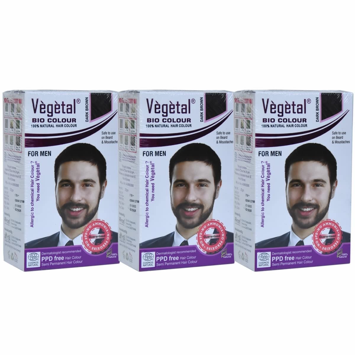 Bio Colour - Experience Natural Dark Brown Beard Hair Color for Men, Ammonia-Free, PPD-Free, 100% Organic, and Herbal, Safe and Effective Beard Dye, Complete Kit Included 25g Each