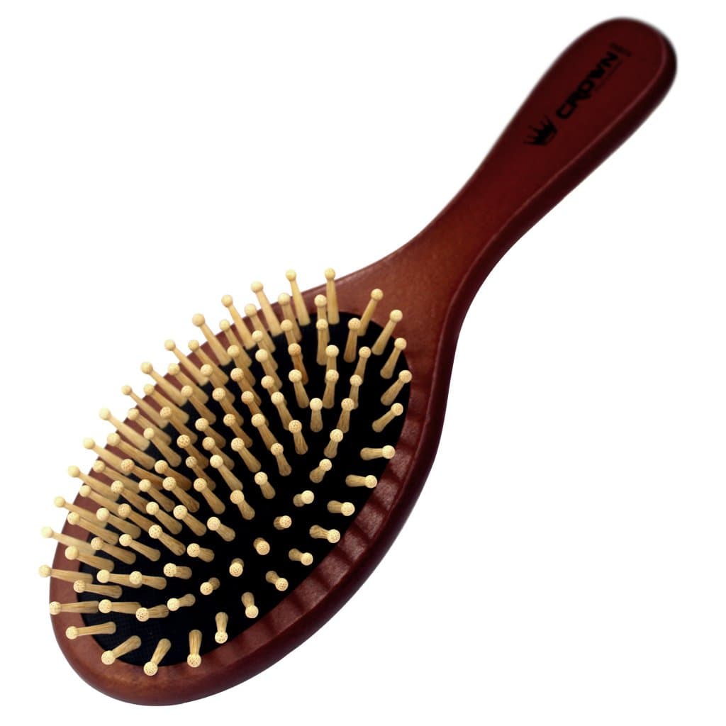 Hair Brush - Wood Curved and Vented Detangling Brush Vent Hair Brush for Women Long, Thick, Thin, Curly & Tangled Hair (Brown)
