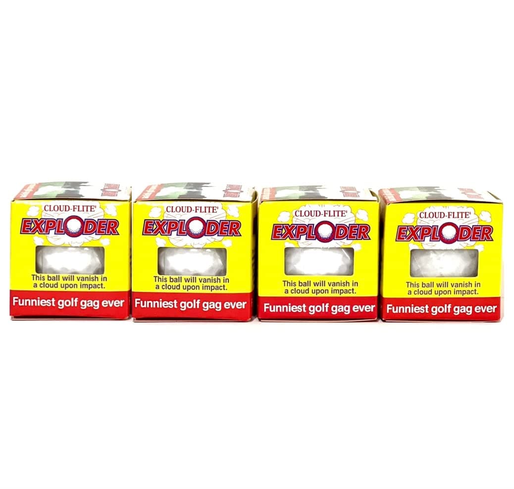 Exploding Golf Balls (4-Pack) – Prank Balls That Burst Into White Smoke – Hilarious Gag Gift for Golfers – Perfect for Birthdays, Bachelor Parties & Stocking Stuffers