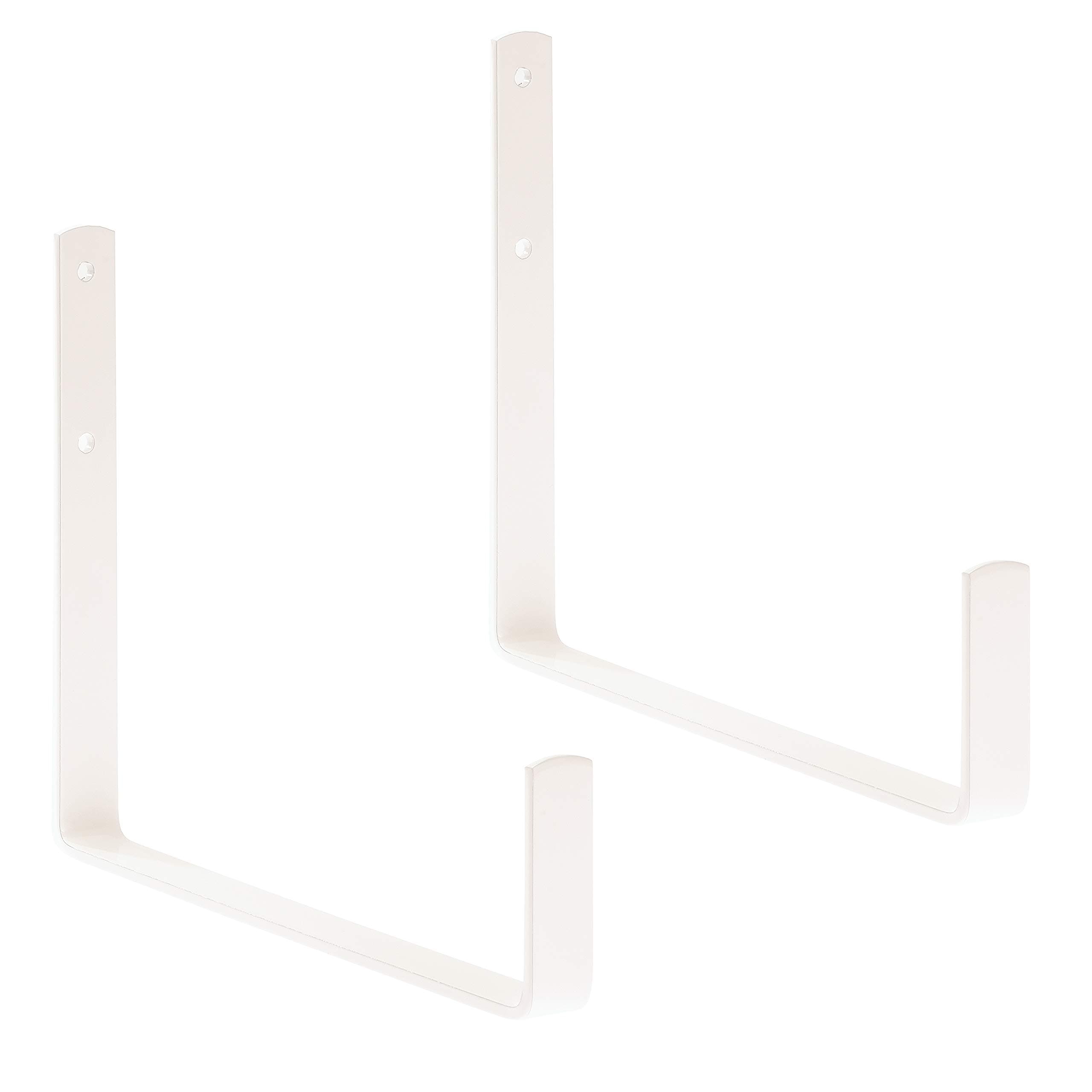 HANGING BASKET BRACKETS Paravento Maxi 1 pair in White by 4smile – Made in Germany ǀ wall brackets for hanging baskets ǀ flower box holder for plant pots and boxes up to 20cm width ǀ trough brackets rust free