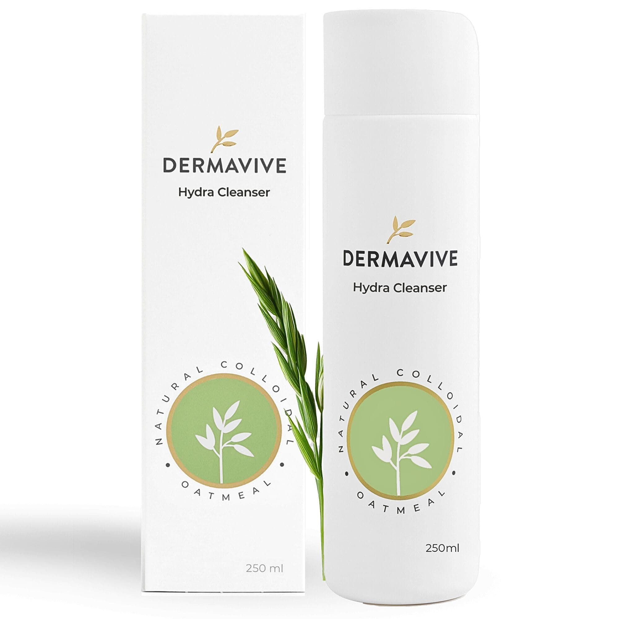 Dermavive Hydra Cleanser - Non-Irritaing Facial and Skin Cleanser, pH Balanced, Softens and Hydrates Sensitive Skin, 250 ml