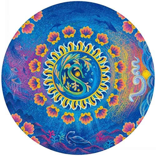 Bgraamiens Puzzle- Ocean Legend-Dragon in The Sea-1000 Pieces Jigsaw Puzzle Rich Color Challenge 1000 PCS Round Jigsaw Puzzles