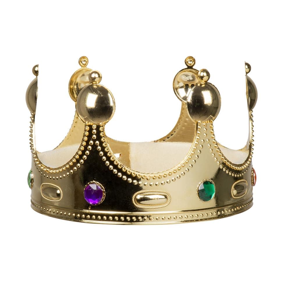 Boland Children's Kings Crown, Gold, Royal Fancy Dress Accessory, Crown For Kids, Boys, Girls, Coronation, World Book Day, Nativity, One Size