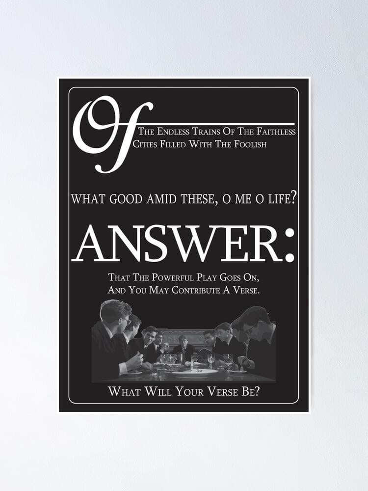 guyfam Dead Poet's Soc-iety Poster 12x16 Inch No Frame Board For Office Decor, Best Gift Dad Mom Grandmother And Your Friends