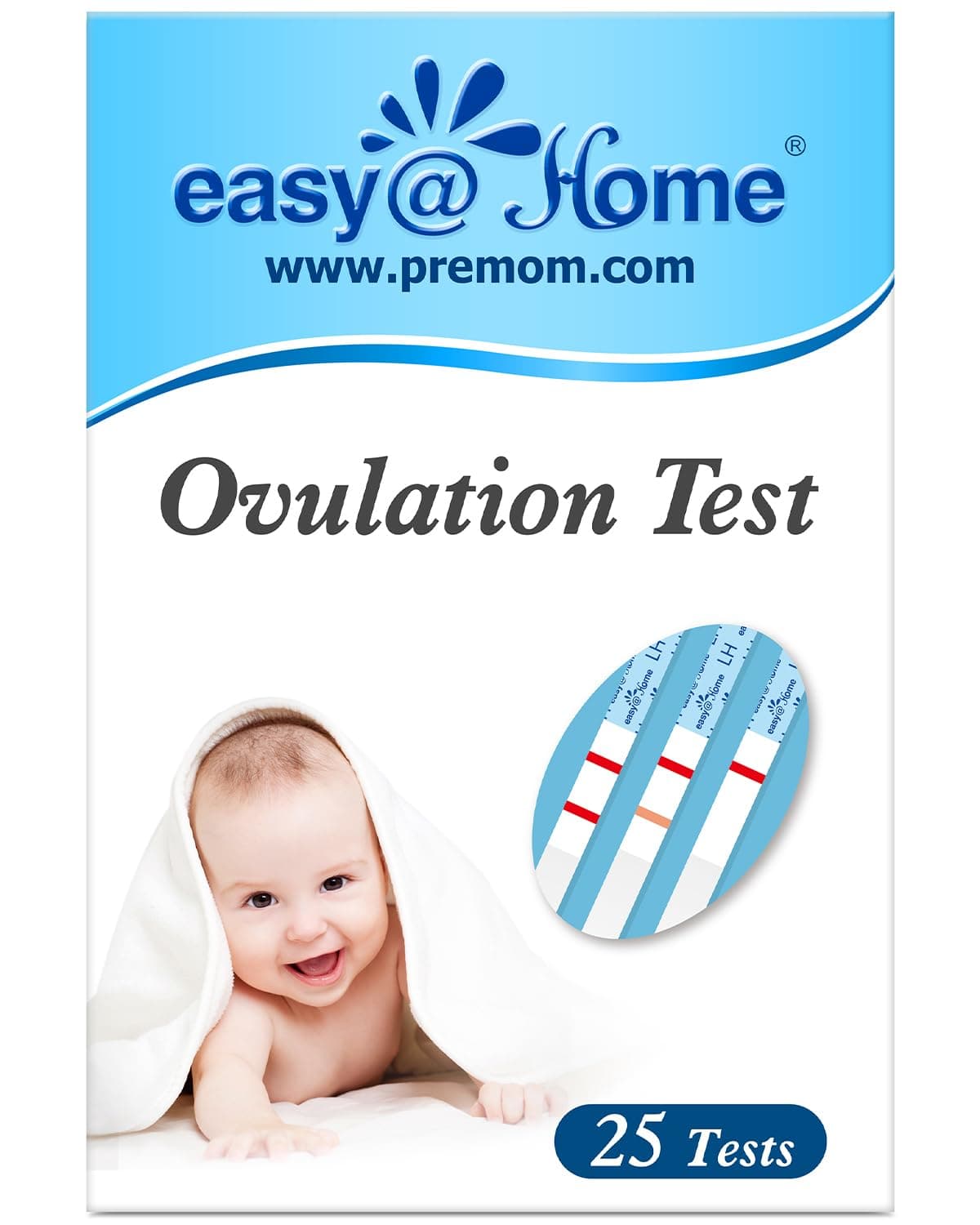 25 Ovulation Test Strips, Ovulation Predictor Kit, Powered by Premom Ovulation Predictor iOS and Android App, 25 LH Strips