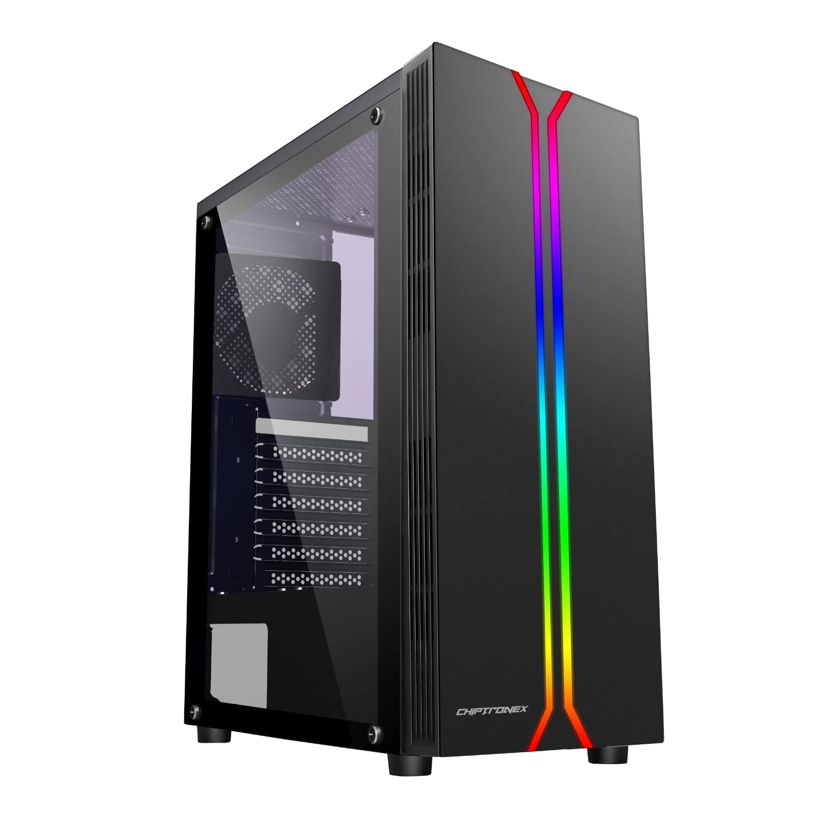 CHIPTRONEX X410B Mid Tower ATX Gaming Cabinet USB 3.0 with Bottom PSU Mount (case Without SMPS)