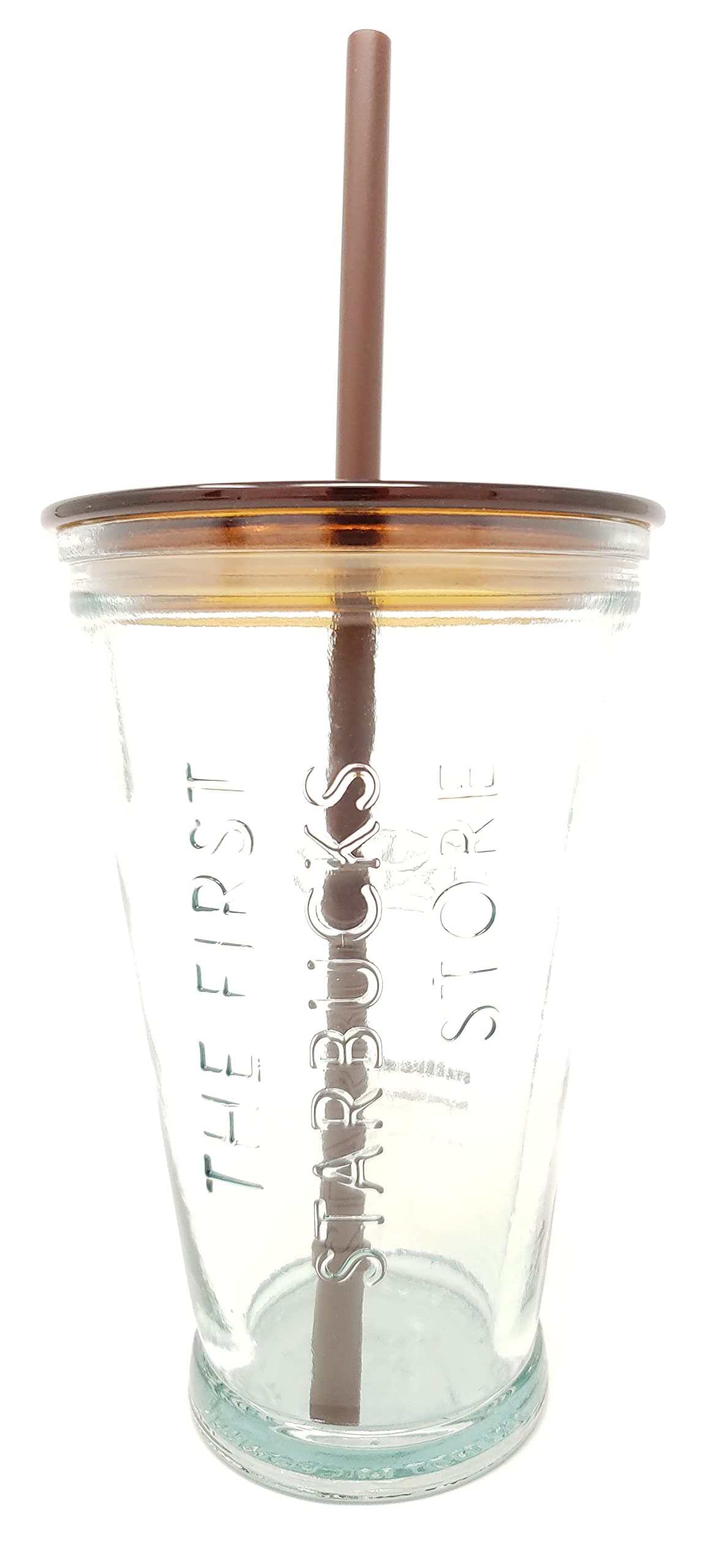 Starbucks Exclusive Seattle 1912 Pike Place First Store Brown Recycled Glass Cold Cup, 16 Fl Oz