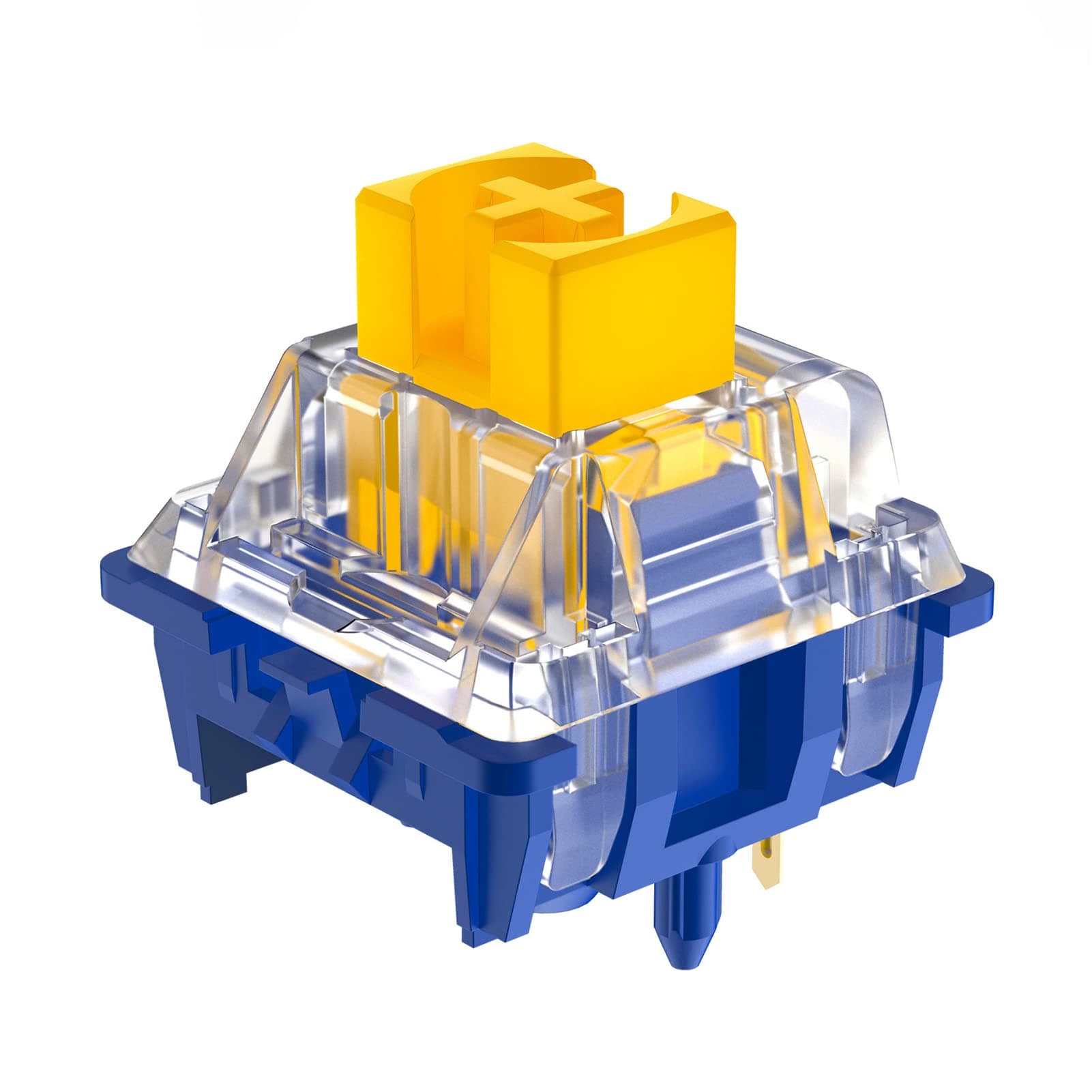 DUROCK Splash Brothers Switches, 13.45mm Box POM Stem 1mm Actuation Speed Silver Linear Switch, 48g Extended Long Spring 5 Pins Mechanical Keyboard Switches (DUROCK Splash Brothers 48g Lubed, 110pcs)