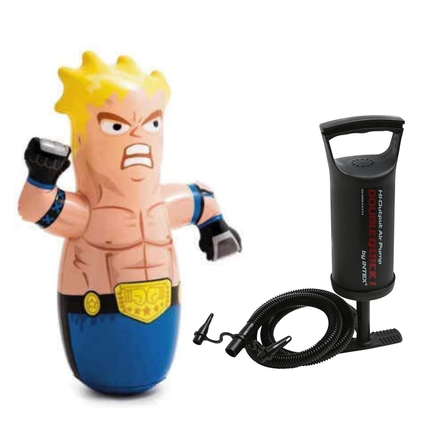 Boxing Shaped bop Toy PVC Inflatable Bouncer Boxer Shape Sand Filled Base for Better Stability hit me Toy/Punching Bag for Kids 37x29 hit me Toy (Multi-Color)