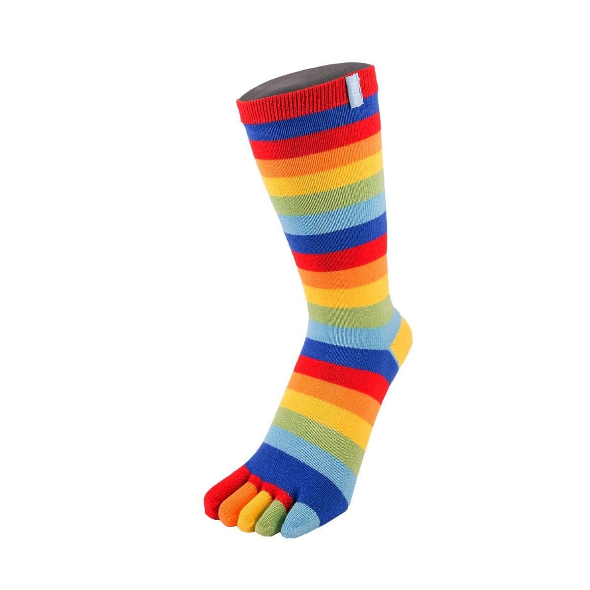 Men, Women Essential/Everyday Stretchy Mid-Calf Soft Cotton Seamless Stripy Toe Socks, Hygienic, Breathable, UK 4-11 | EU 35-46