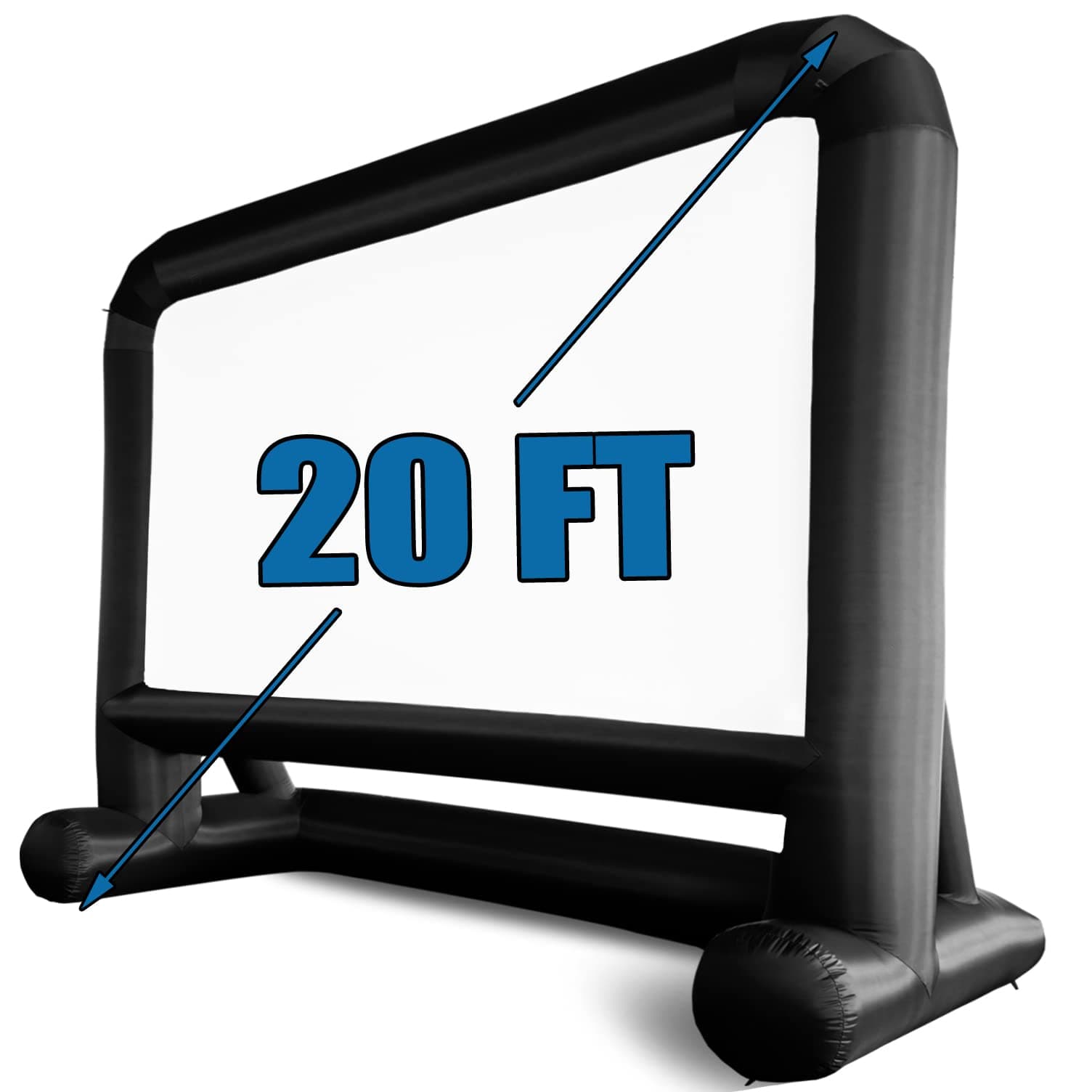 HuaKastro 20 FT Outdoor Inflatable Projector Movie Screen – One-Piece Design, Easy Setup Blow-Up Screen with Fan, Perfect for Parks, Drive-in Movie Nights & Large Outdoor Events (Stable Base)