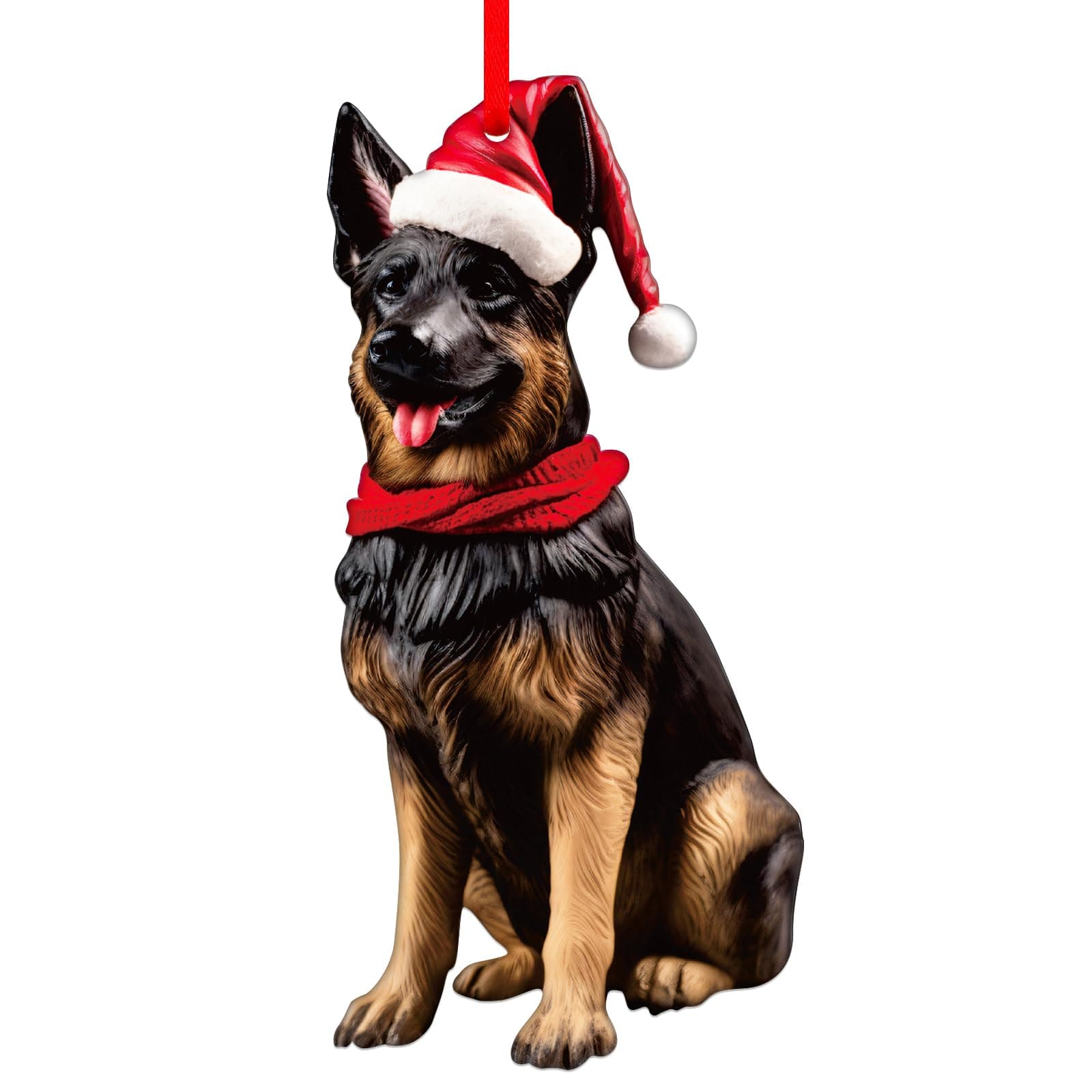 SICOHOME German Shepherd Christmas Ornament - German Shepherd Ornament for Christmas Tree Decorations Acrylic GSP Black German Shepherd Gifts for Women Men German Shepherd Dog Lovers