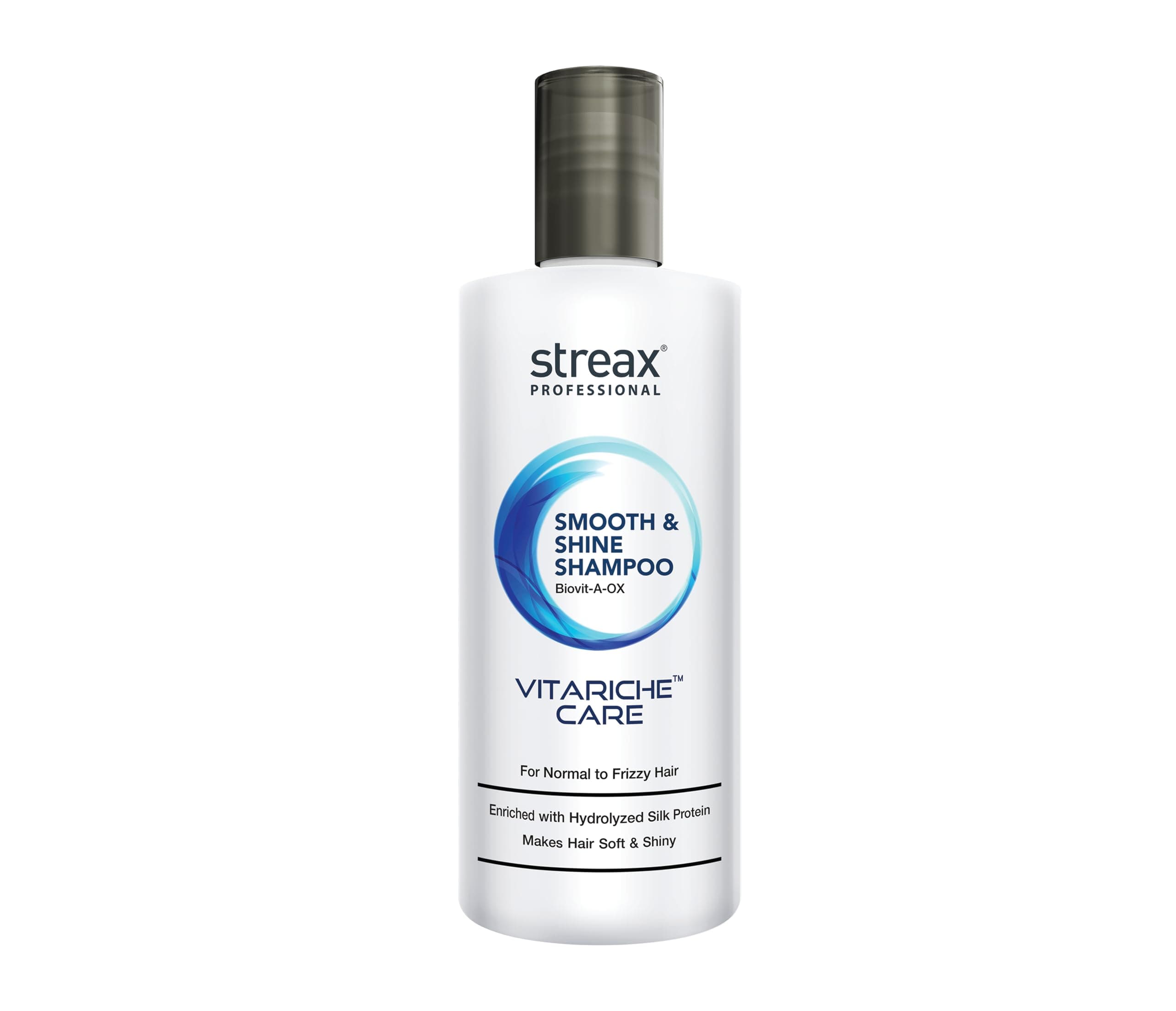 Streax Professional Vitariche Care Smooth & Shine Shampoo For Women| Nourishing Biovit-A-OX Hair Shampoo | Infused with Silk Proteins| Ideal for Normal to Dry & Frizzy Hair| 300ml Bottle