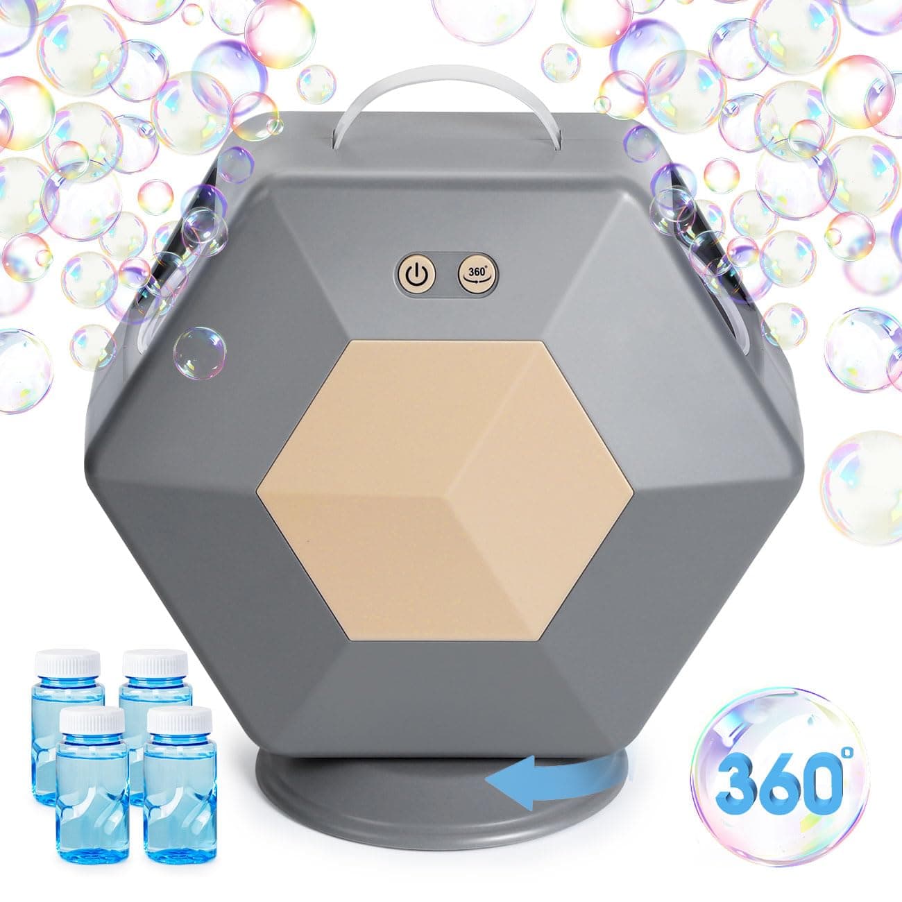 MAGIBX Bubble Machine for Kids, Boys & Girls Toys Ages 3 4 5 6 7 8 Year Old Gifts, Automatic Bubble Blower for Kid with 16000+ Bubbles/Min, 360° Bubbles Maker for Outdoor/Indoor/Birthday/Wedding Party