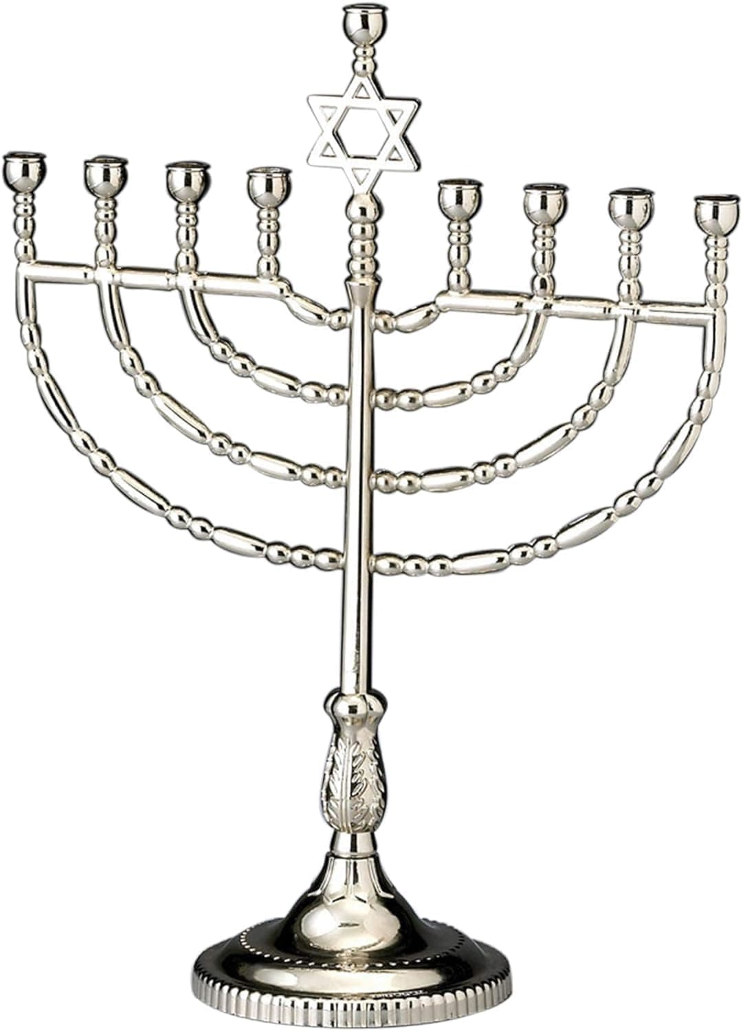 Rite Lite Large Silvertone Traditional Chanukah Menorah 11.5 Inches Wi