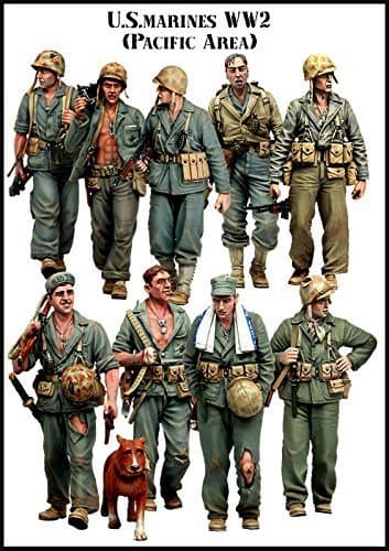 1:35 WWII U.S Marines Pacific Area 9 Figures Kit #BigSet-2