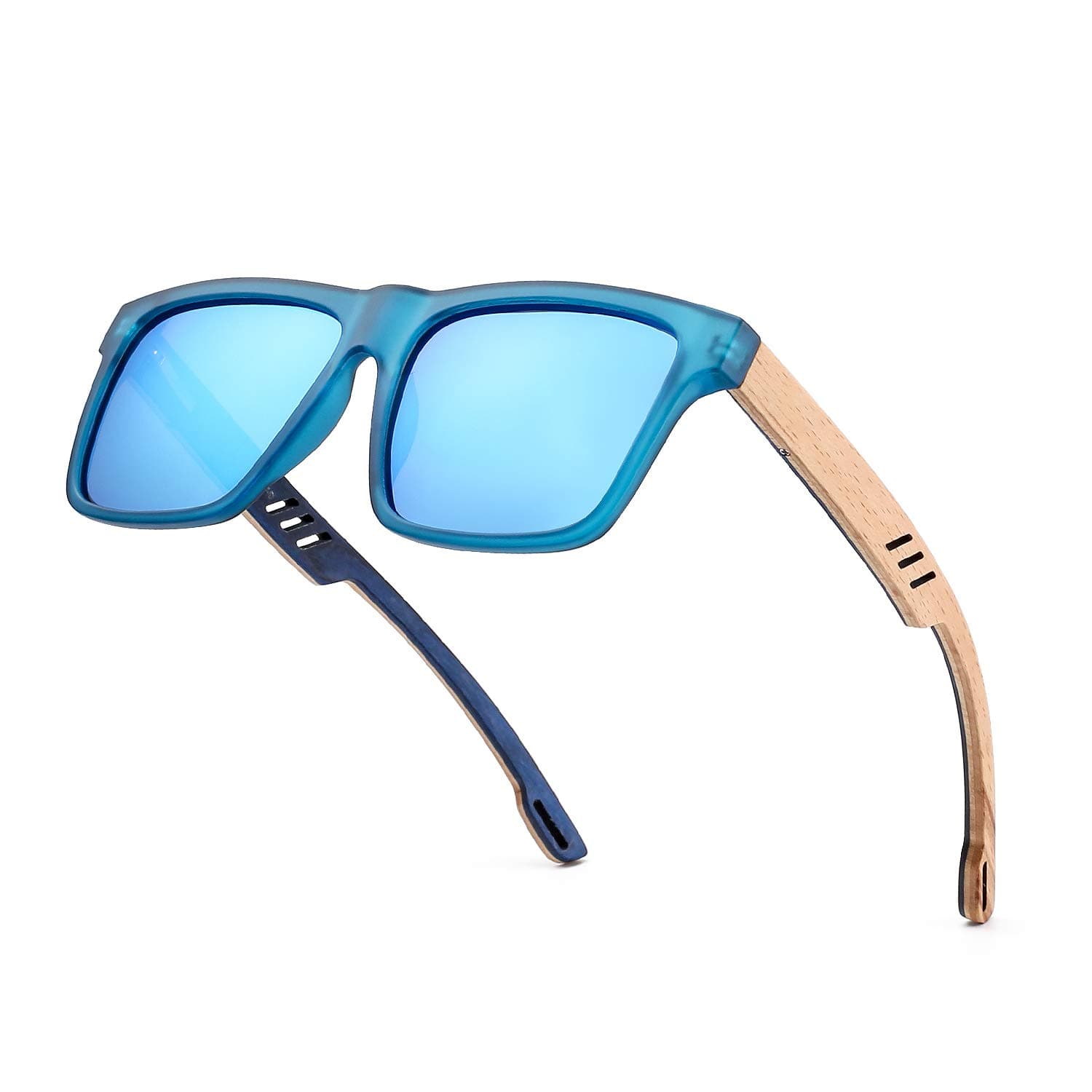 Divvsck Zebra Wooden Sunglasses For Men Polarized Lenses in Bamboo Tube Packaging Mirror UV 400 Lens Protection