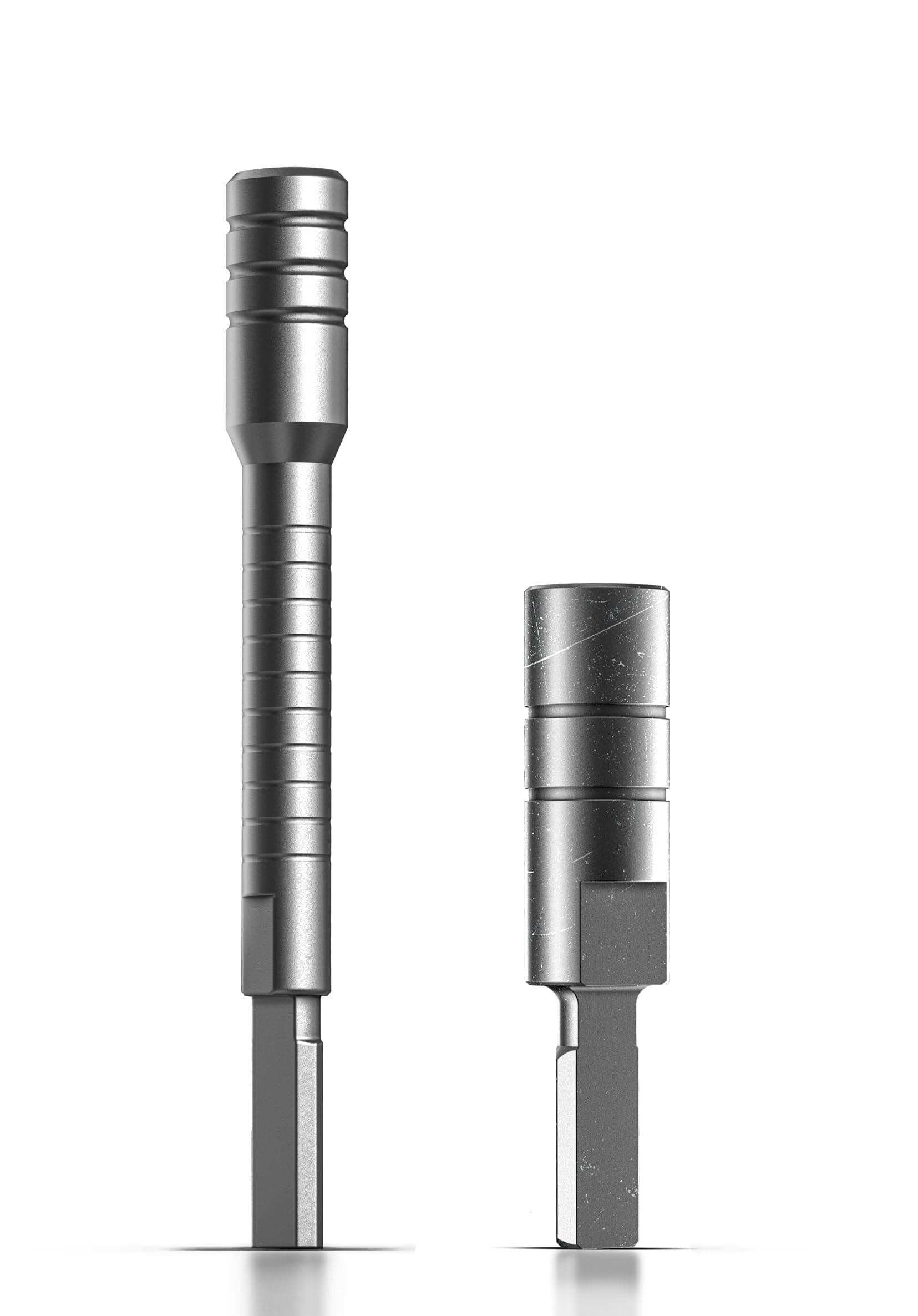 Galvanox Flat-end Bit Driver Extender and Hex Adapter Designed for Leatherman Multi-Tools, Hardened 1/4" Hex Adapter and Bit-kit Extension Screwdriver, Brushed Steel (2PC Add On Accessories Set)