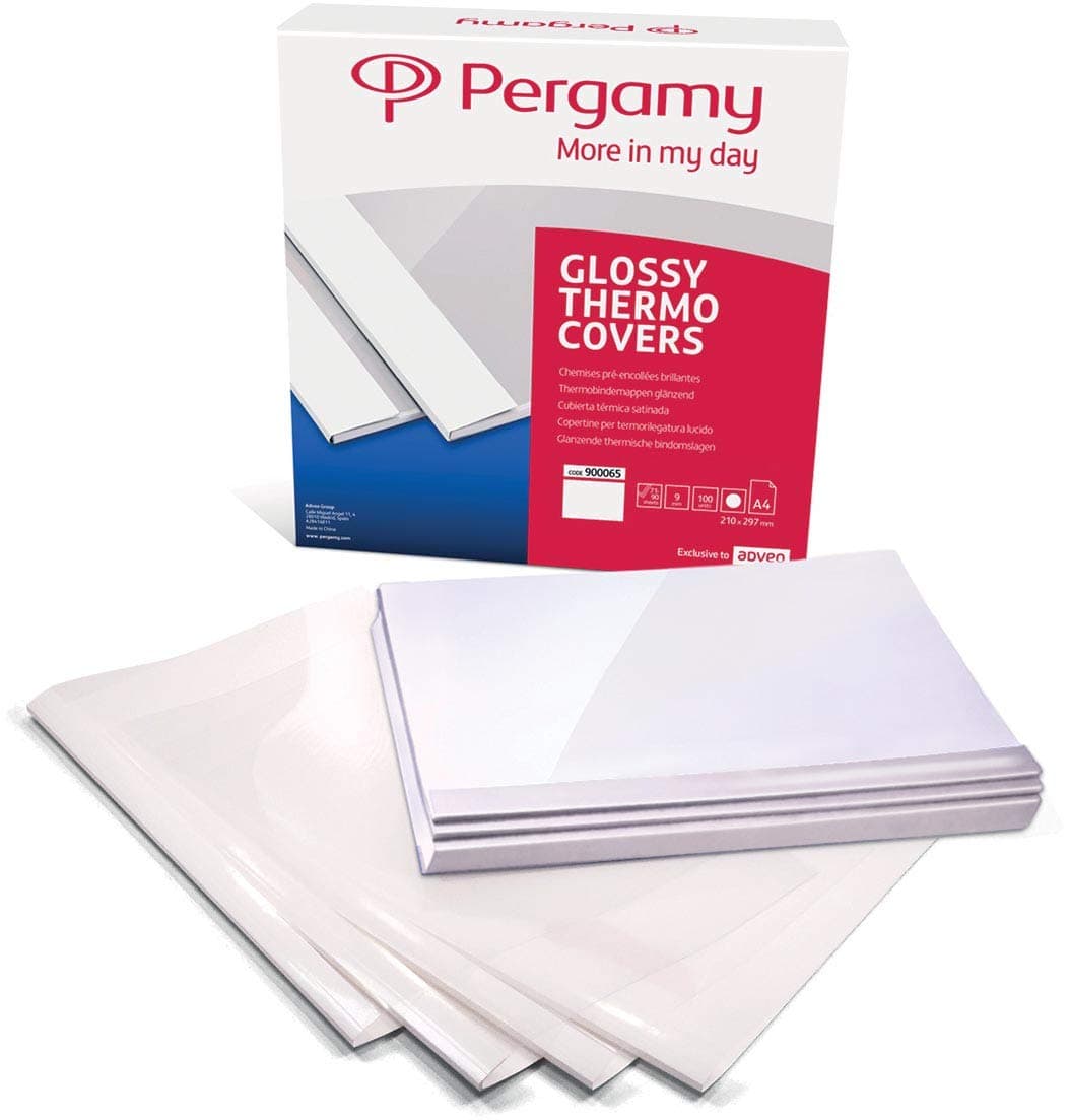 Pergamy 900063 Thermal Binding Covers 3 mm Shiny White