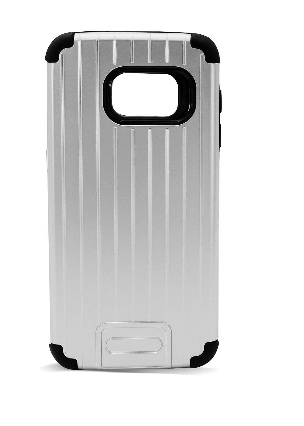Samsung Galaxy S7 Edge Case, TOP COVER [Luggage] [Drop Protection] [Anti-Shock] Scratch Resist Dual Layer Case Cover for Samsung Galaxy S7 Edge [Silver]