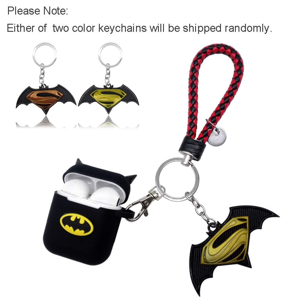 Adobox 3D Cartoon Airpods 1&2 Case Silicone Protective Cover and Skin Compatible with Apple Airpods 1&2 (Golden Batman)