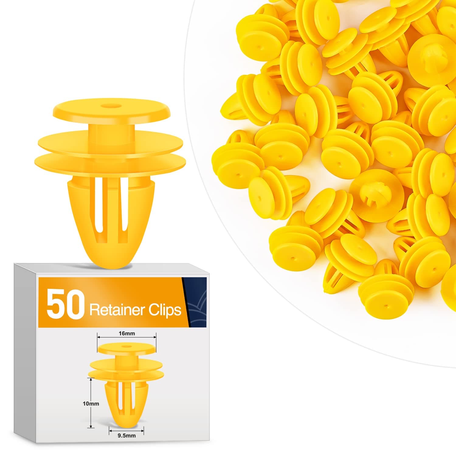 GOOACC 50Pcs 9.5mm Hole Door Trim Panel Retainer Clips Compatible with Hyundai 82315-38000 Accent Azera Elantra Equus Santa Fe Sonata Tucson Veloster GM 94530565