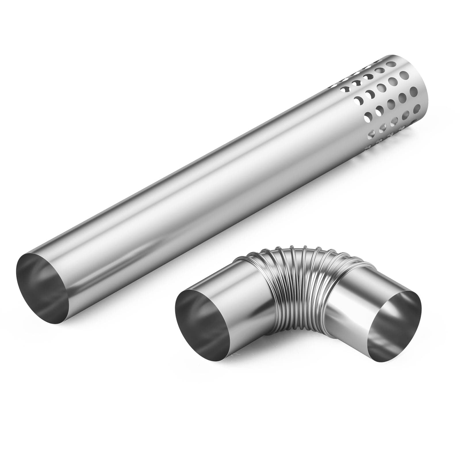 Stainless Steel Vent Pipe, Elbow and Horizontal Termination Pipe with Chimney Rain Cap, Compatible with Residential Gas Tankless Water Heater
