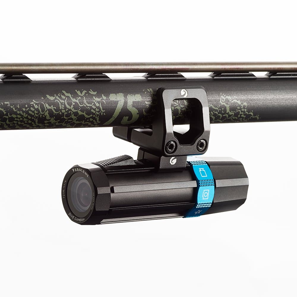 PARALENZ Speargun mount - speargun mount and tripod pack Dive Camera+, POV shot. Circular cross section diameter 24-34 mm, square cross section diameter width 20-48 mm.