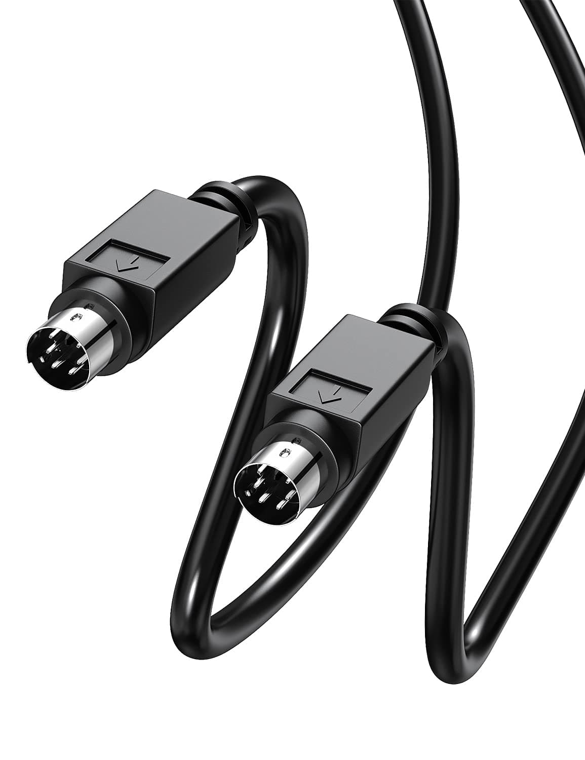 PS/2 Male to Male Extension Cable 6ft,6Pin PS2 Converter,Shielded Mini DIN 6-Pin Male to Male Adapter for PC,Scanner,Mouse,Keyboard,Black (PS/2 M/M 6FT)