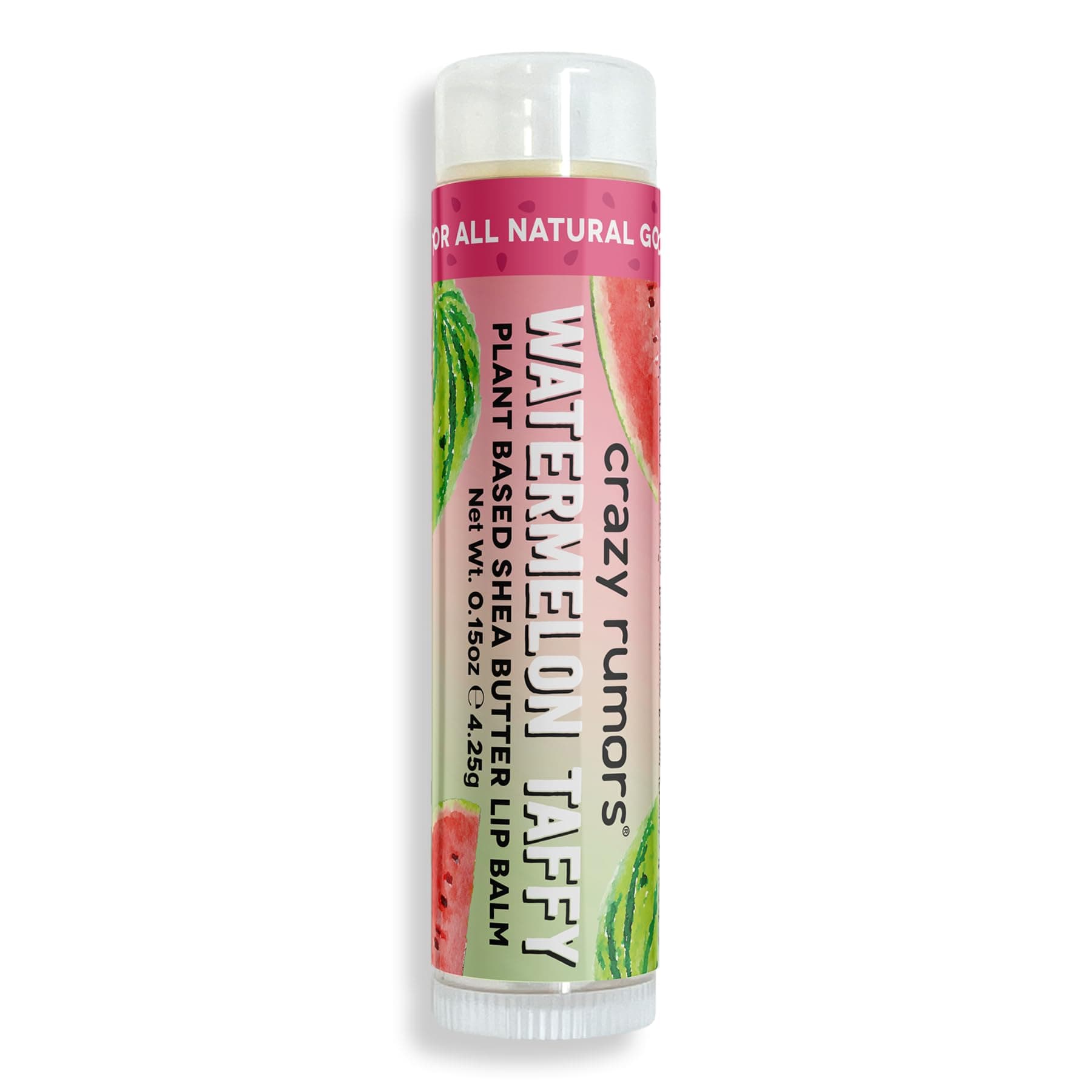 Crazy Rumors Watermelon Taffy Soothing Lip Balm Stick for Dry Lips, 100% Natural Limited Edition Summer
