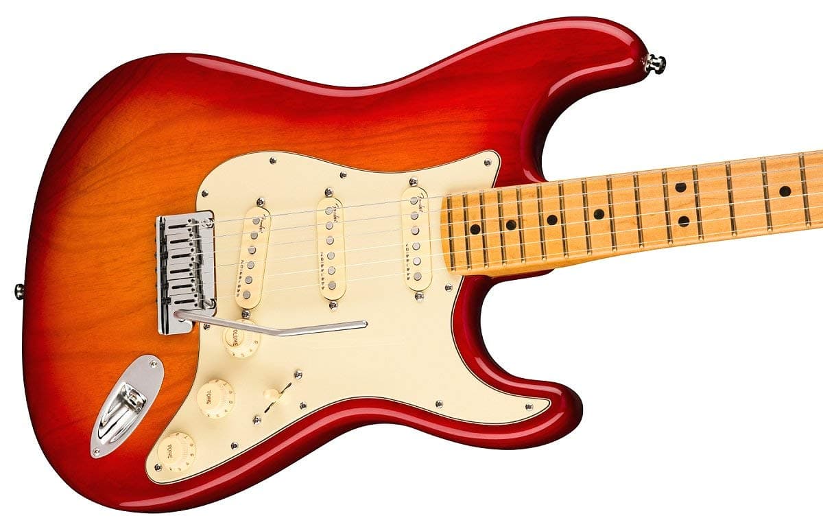 Fender American Ultra Stratocaster Electric Guitar (Plasma Red Burst, Maple Fingerboard)