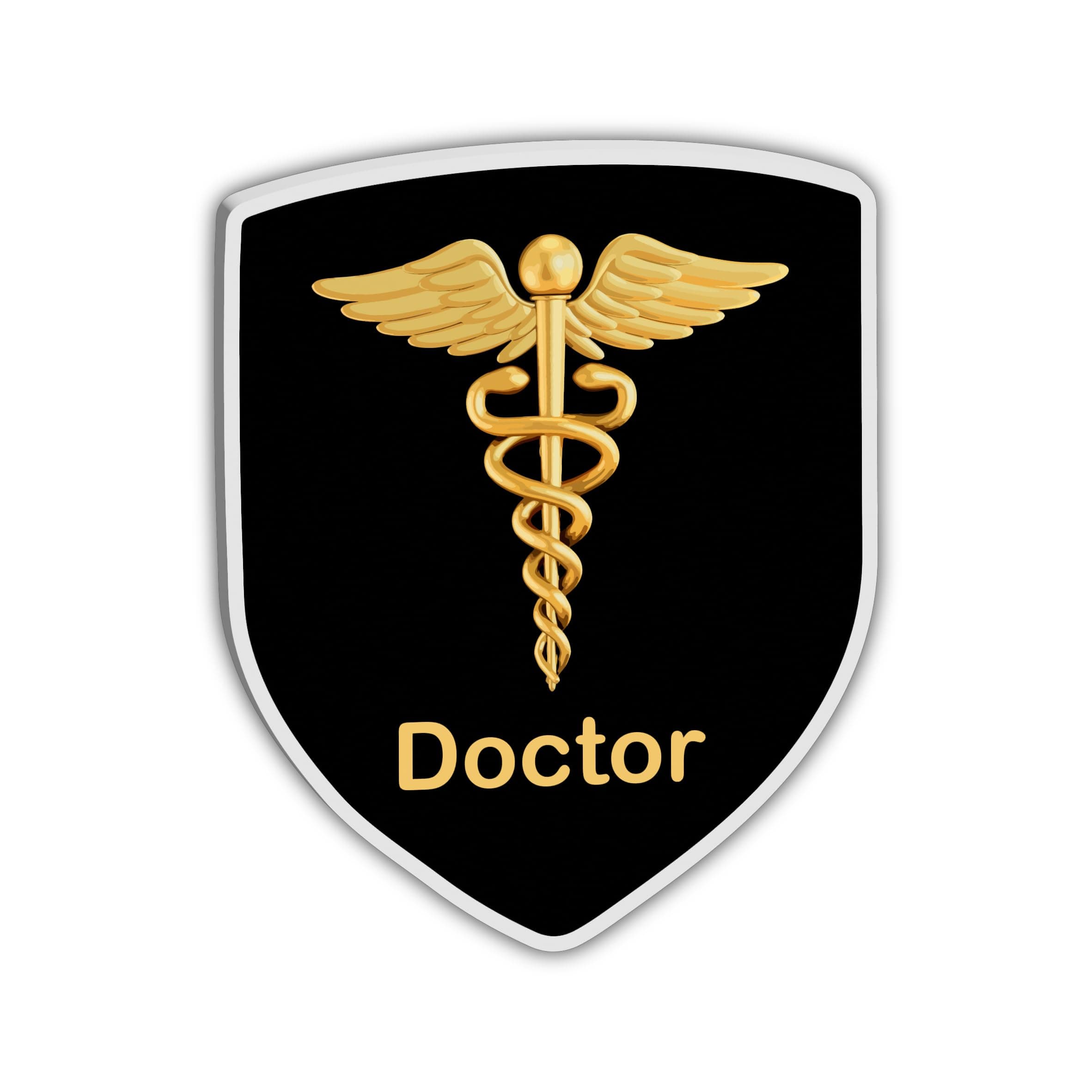 woopme Stylish Doctor Badge Emblem Logo Sticker for Cars & Bikes Vehicles (Doctor Gold)