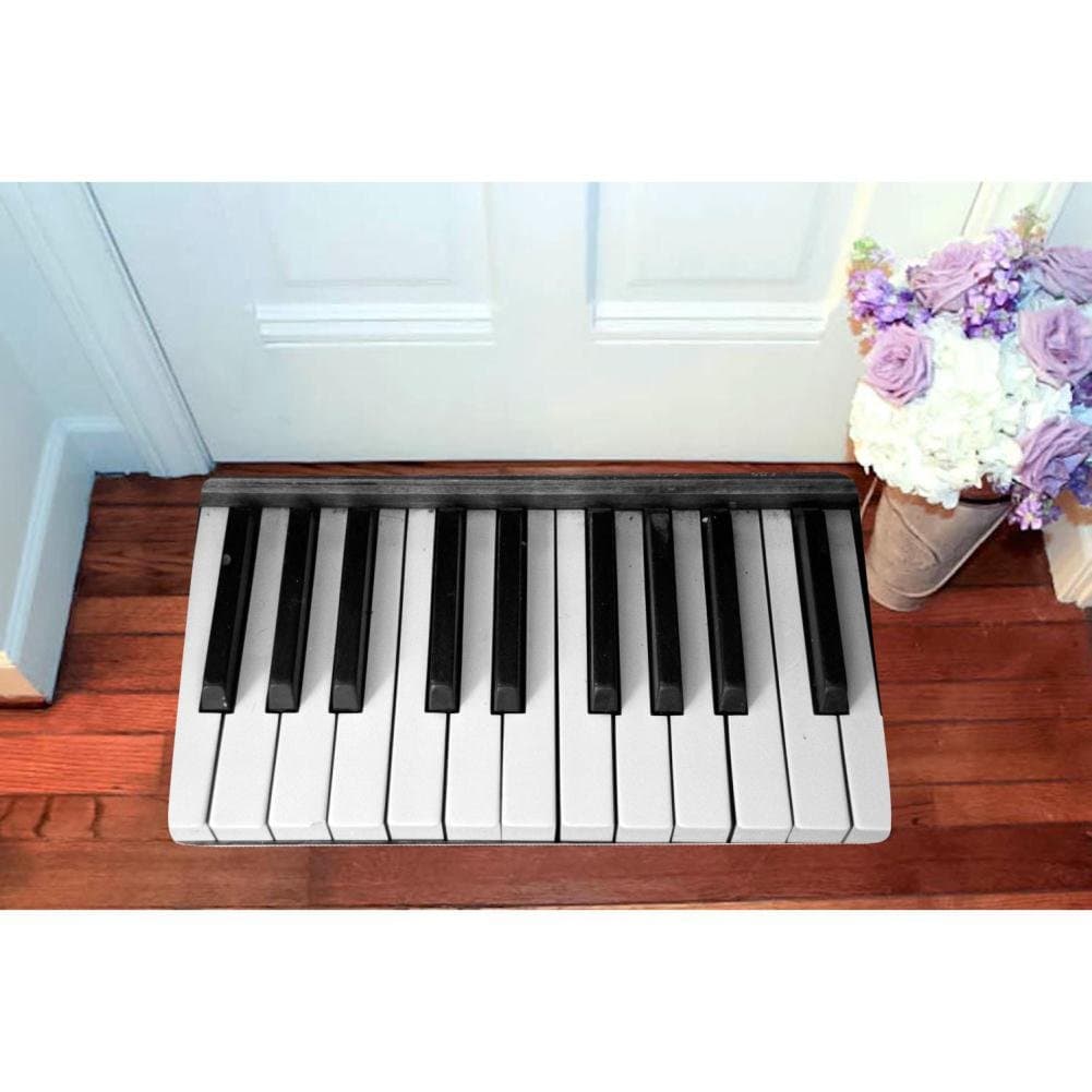 Upright Piano Keyboard Key Square Doormat Non Slip Entrance Door Mat Toilet Floor Mats Bath Rugs 15.7" X 23.5"-Indoor Outdoor-3D Design Carpet