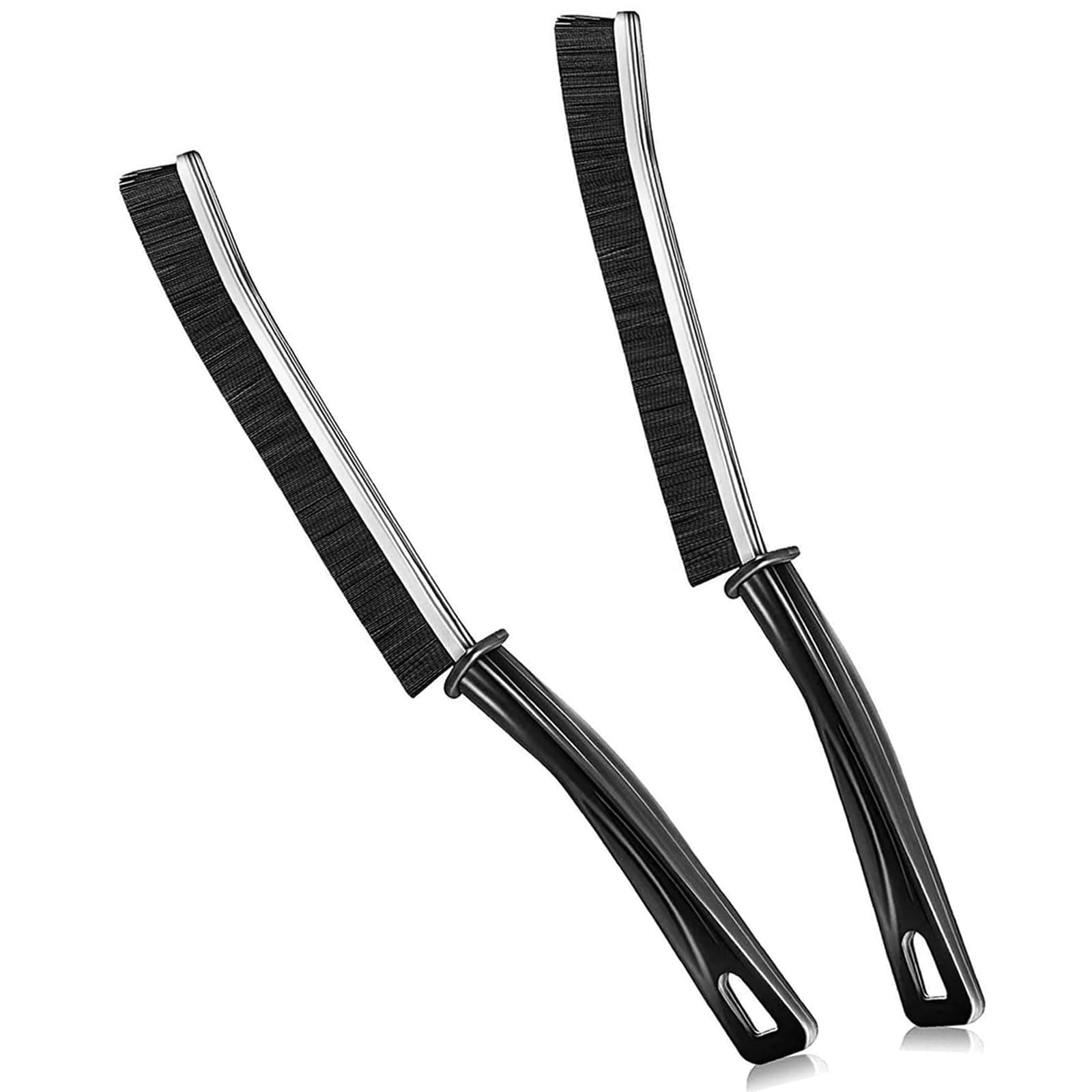 2Pcs Crevice Cleaning Brush, Gap Cleaning Brush Groove Scrubbing Brushes, Hard Bristle Cleaner Brush, Window Door Bathroom Track Slots Gap Thin Cleaning Tool for Home Kitchen Small Spaces