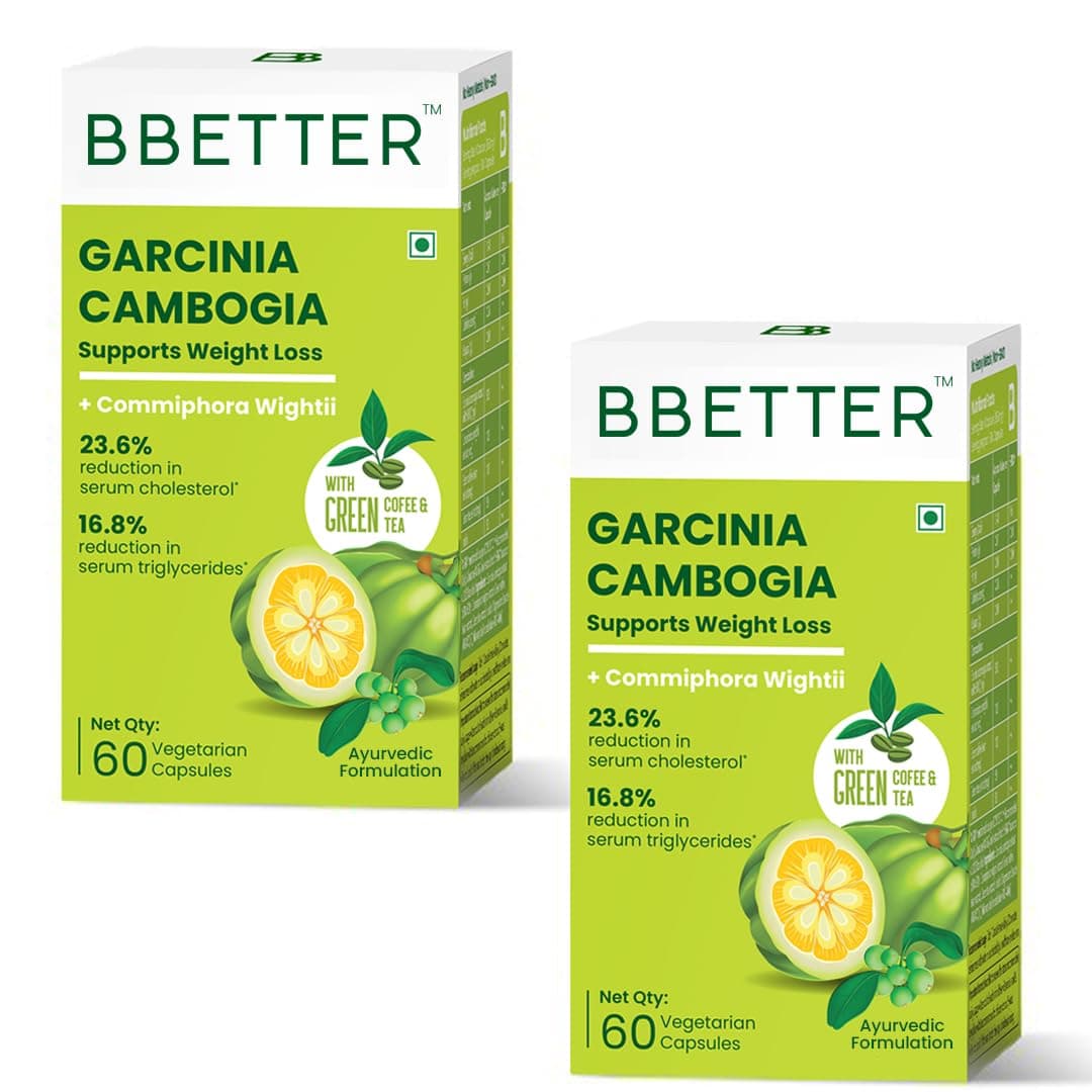 BBETTER Garcinia Cambogia For Weight Loss Tablets For Women And Men - With Green Coffee Green Tea Guggulu Extract & Inulin - Keto supplement -120 Veg capsules