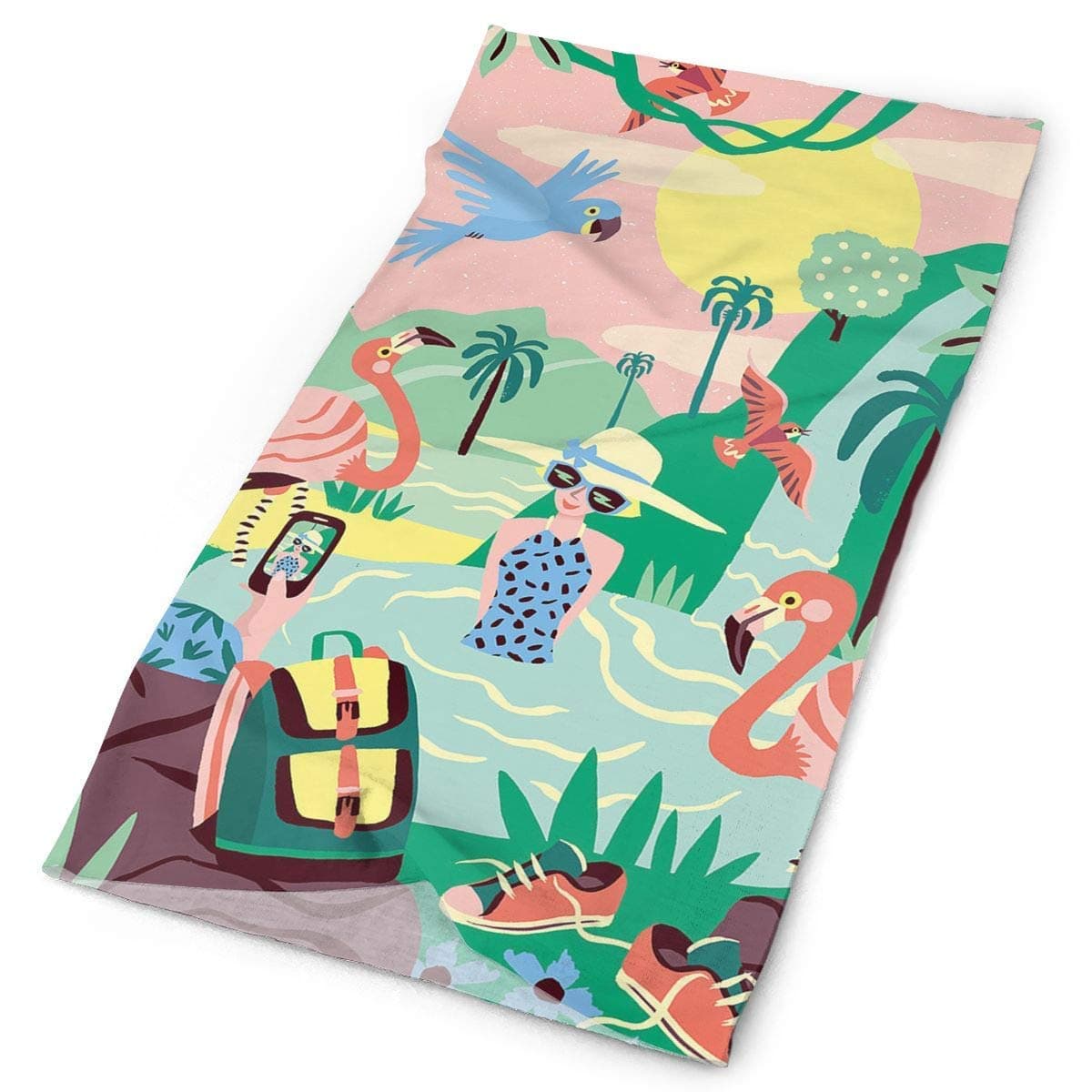 Unisex Turquoise Under Sea Ocean Jellyfish Headbands Outdoor Multifunctional Headwear Sports Magic Scarf High Elastic Headband UV Resistance Athletic Headwrap Mens Sweatband Womens Hairband