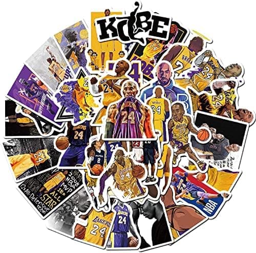 Basketball Star Stickers Kobe Sticker Small Decals |50 Pcs| for Hydro Flasks Laptop Phone Case Computer Water Bottle, 202404280001