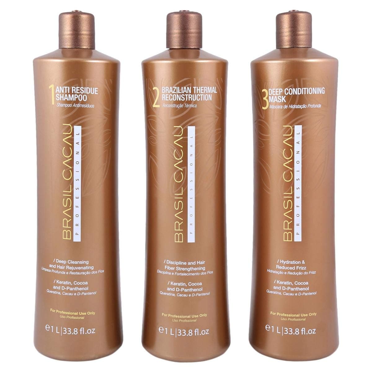 Brasil Cacau Hair Treatment Set of 3, 1L x 3