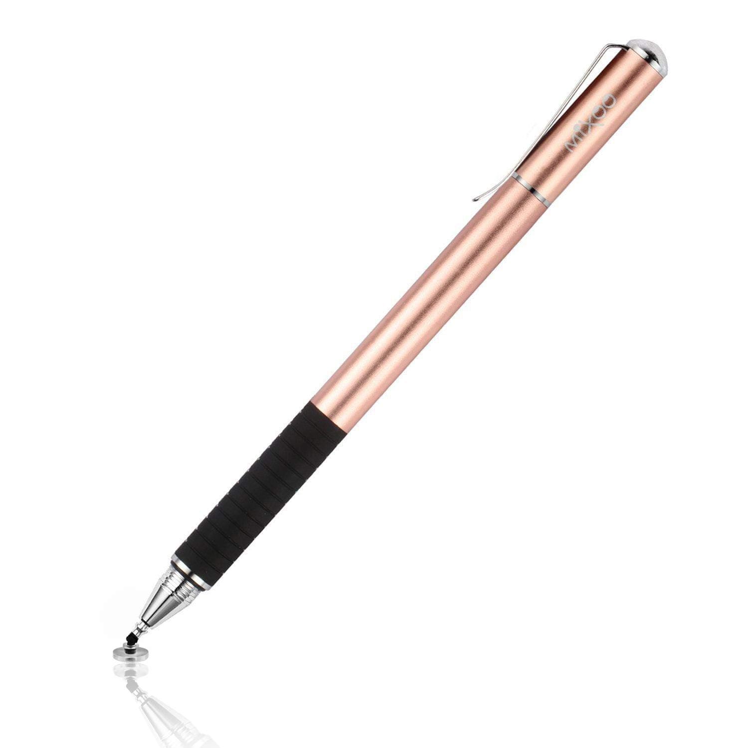 Mixoo Capacitive Stylus Pen, Disc & Fiber Tip 2 in 1 Series, High Sensitivity and Precision, Universal for ipad, iPhone, Tablets and Other Touch Screens, Model: Rose Gold